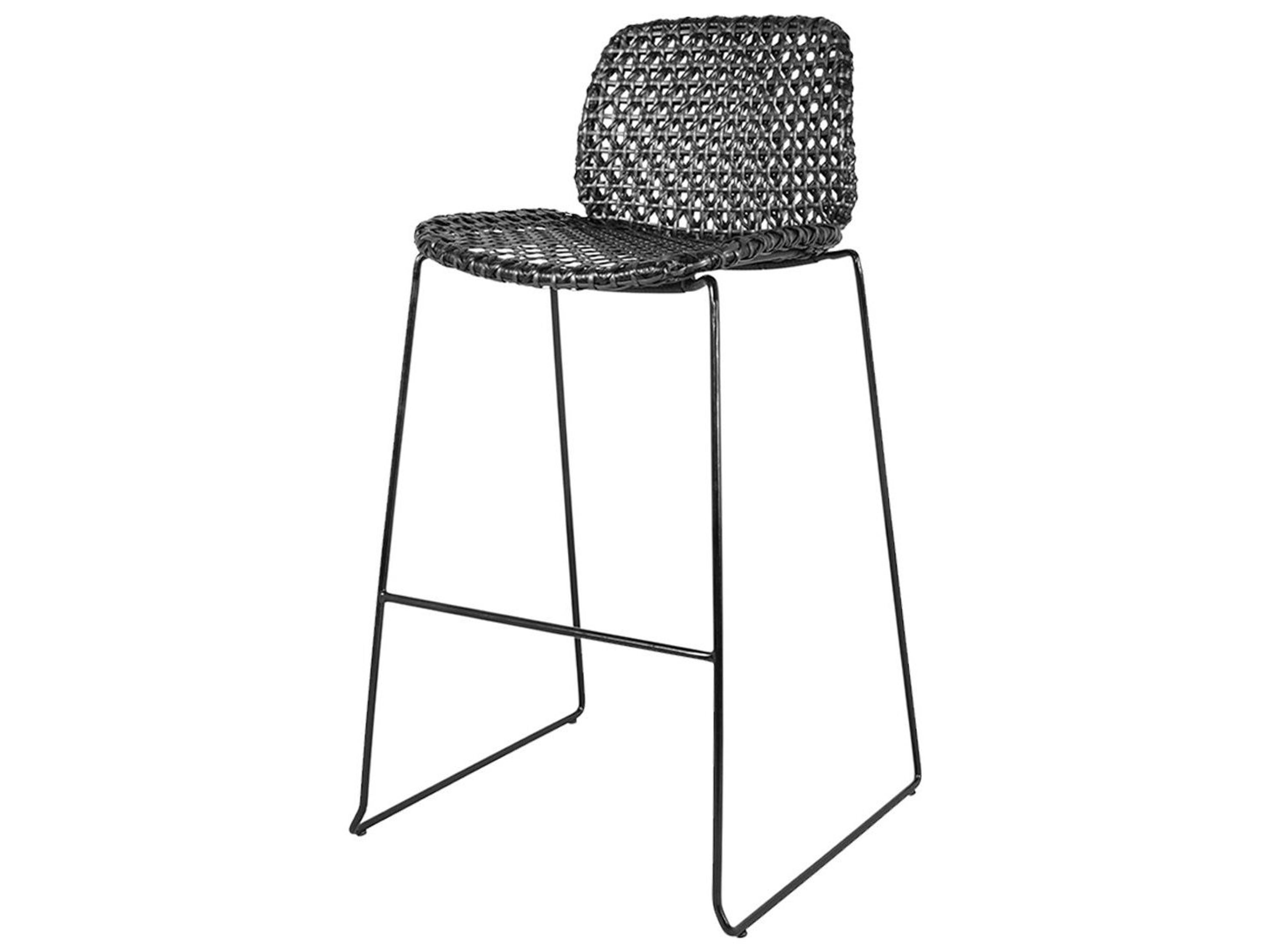Vibe Anthracite/Black Aluminum Wicker Stackable Bar Chair