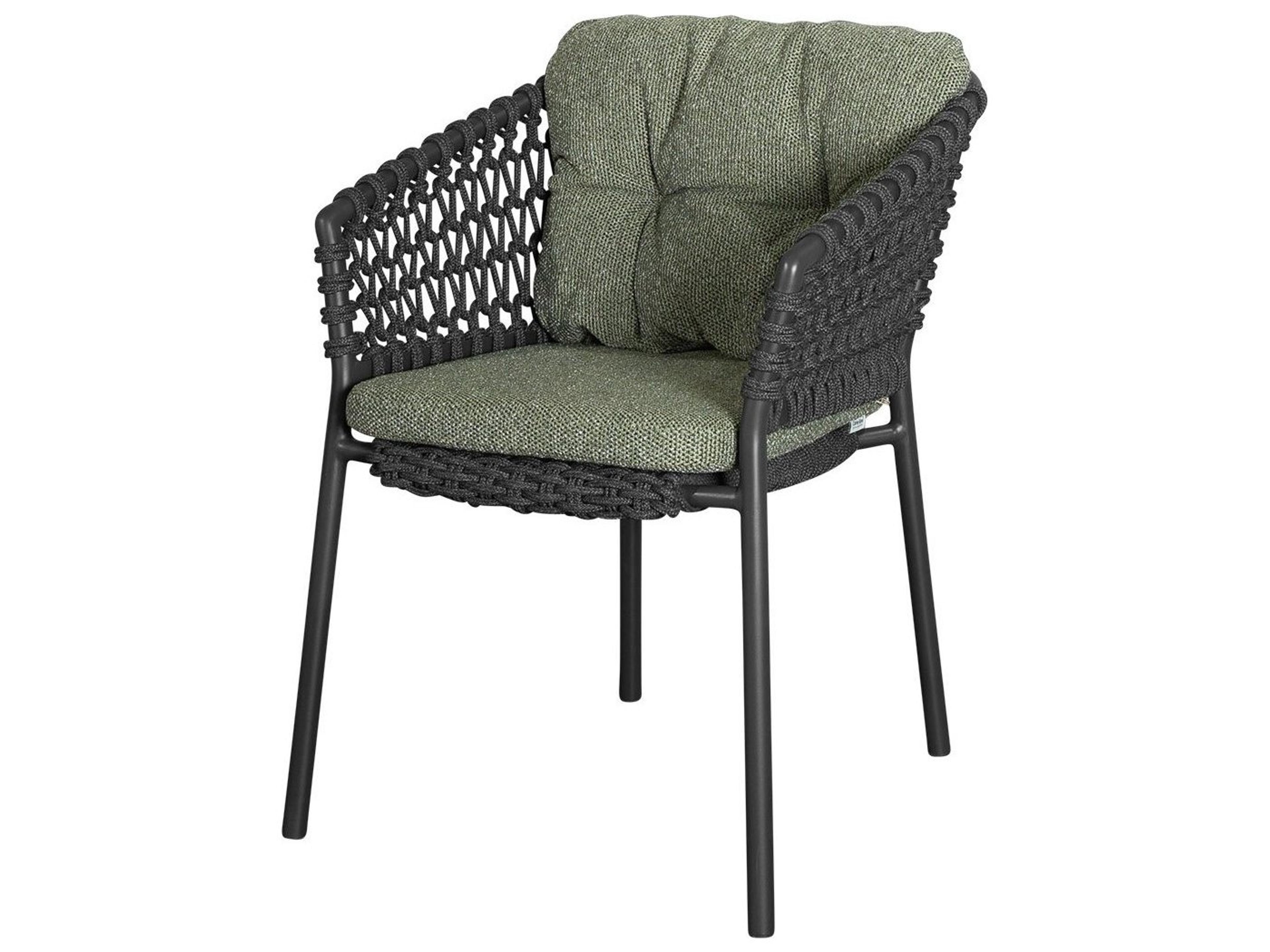 Cane Line Outdoor Ocean Aluminum Soft Rope Stackable Dining Arm Chair