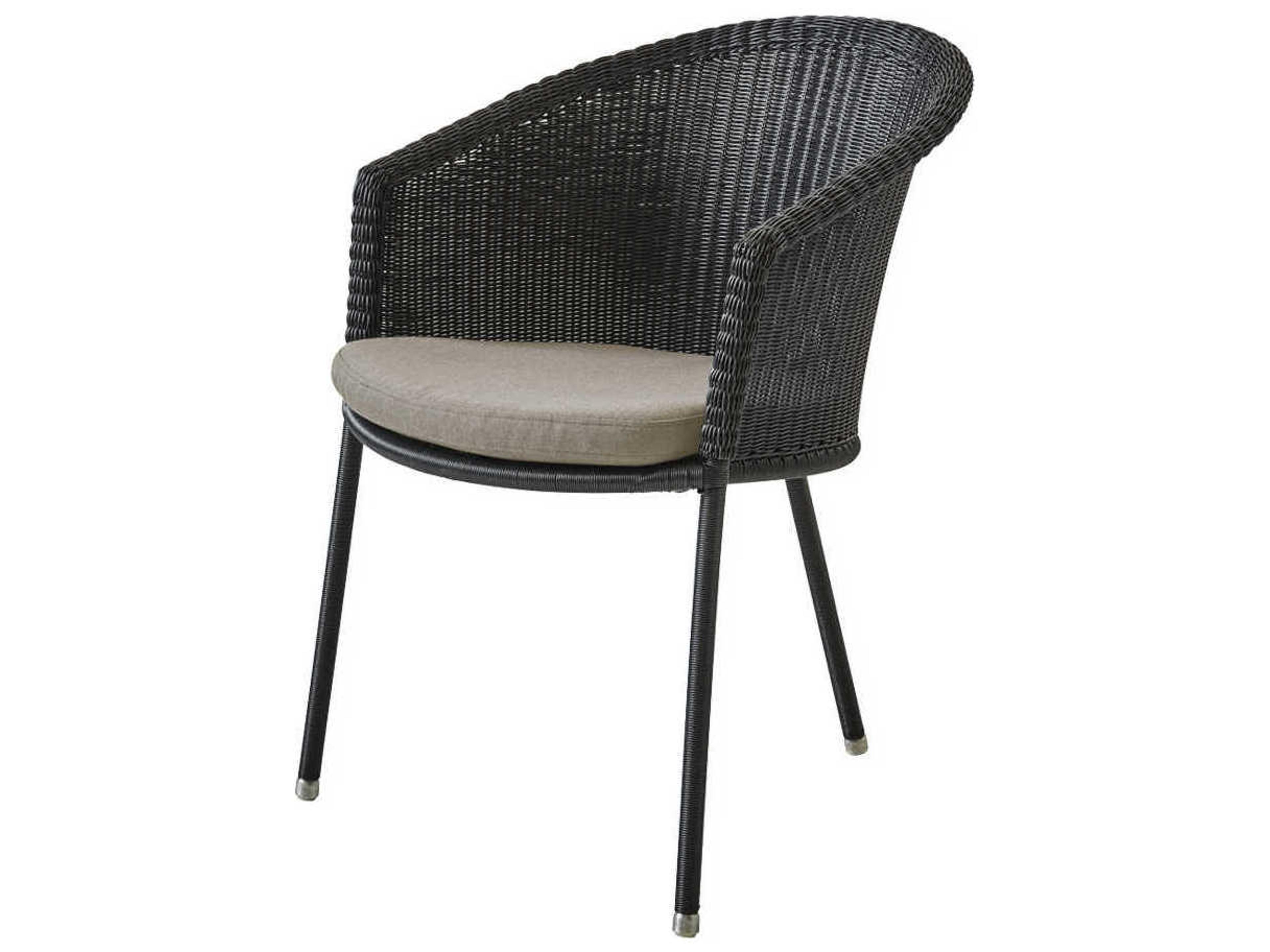 Trinity Graphite Aluminum Wicker Stackable Dining Arm Chair