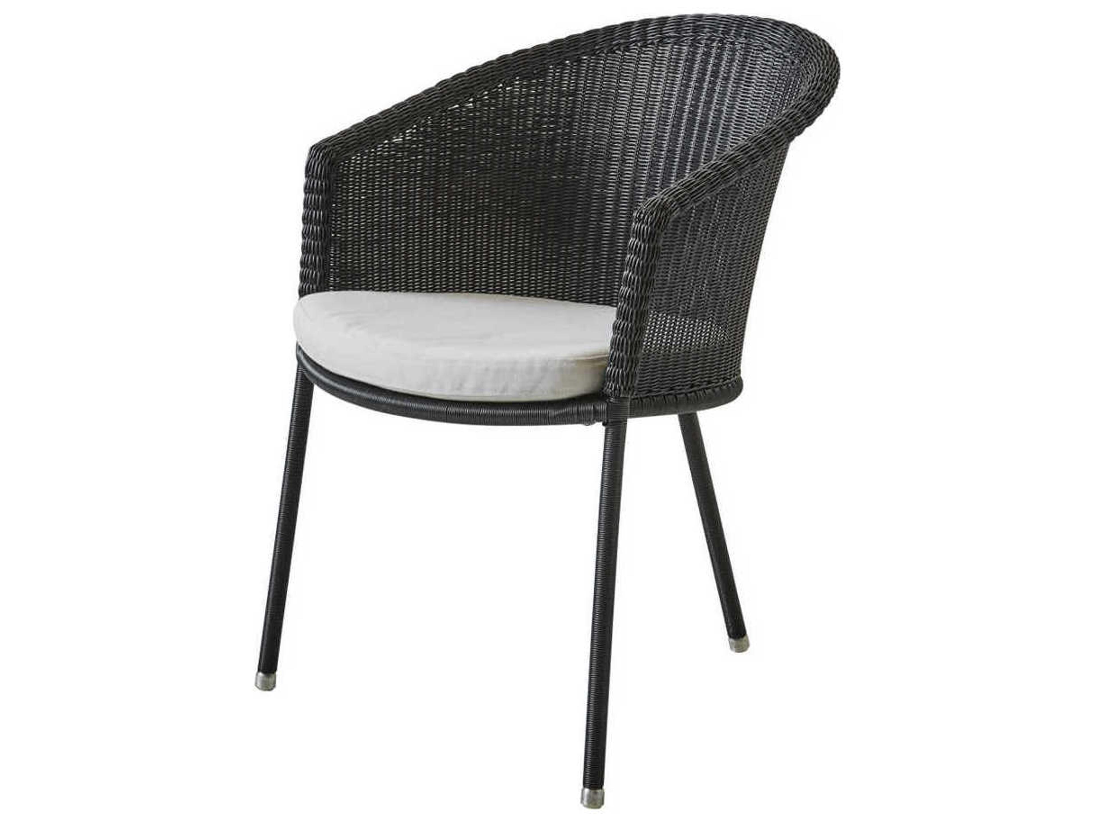 Cane Line Outdoor Trinity Graphite Aluminum Wicker Stackable Dining Arm Chair