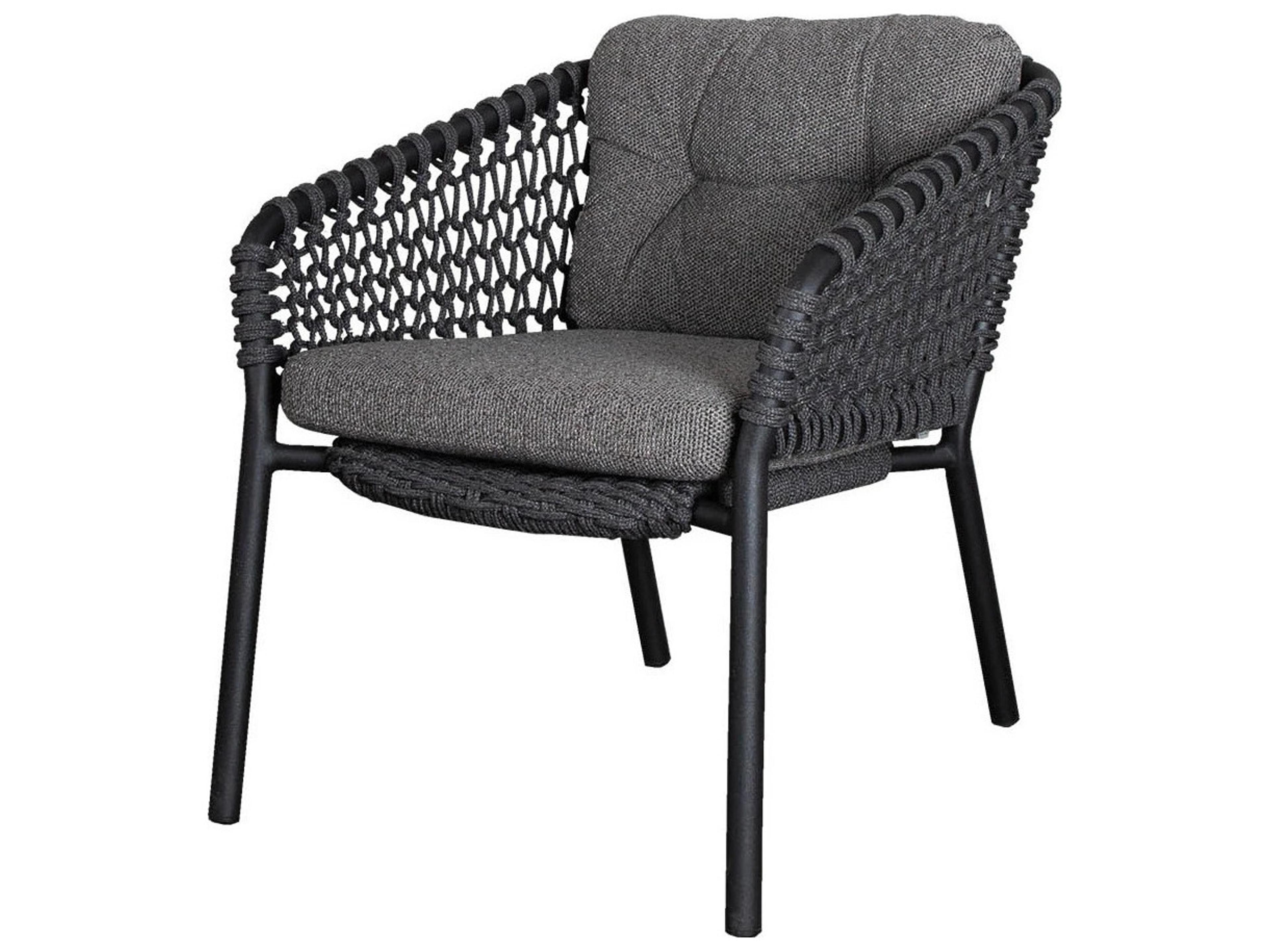 Ocean Lounge Chair in Dark Grey Soft Rope