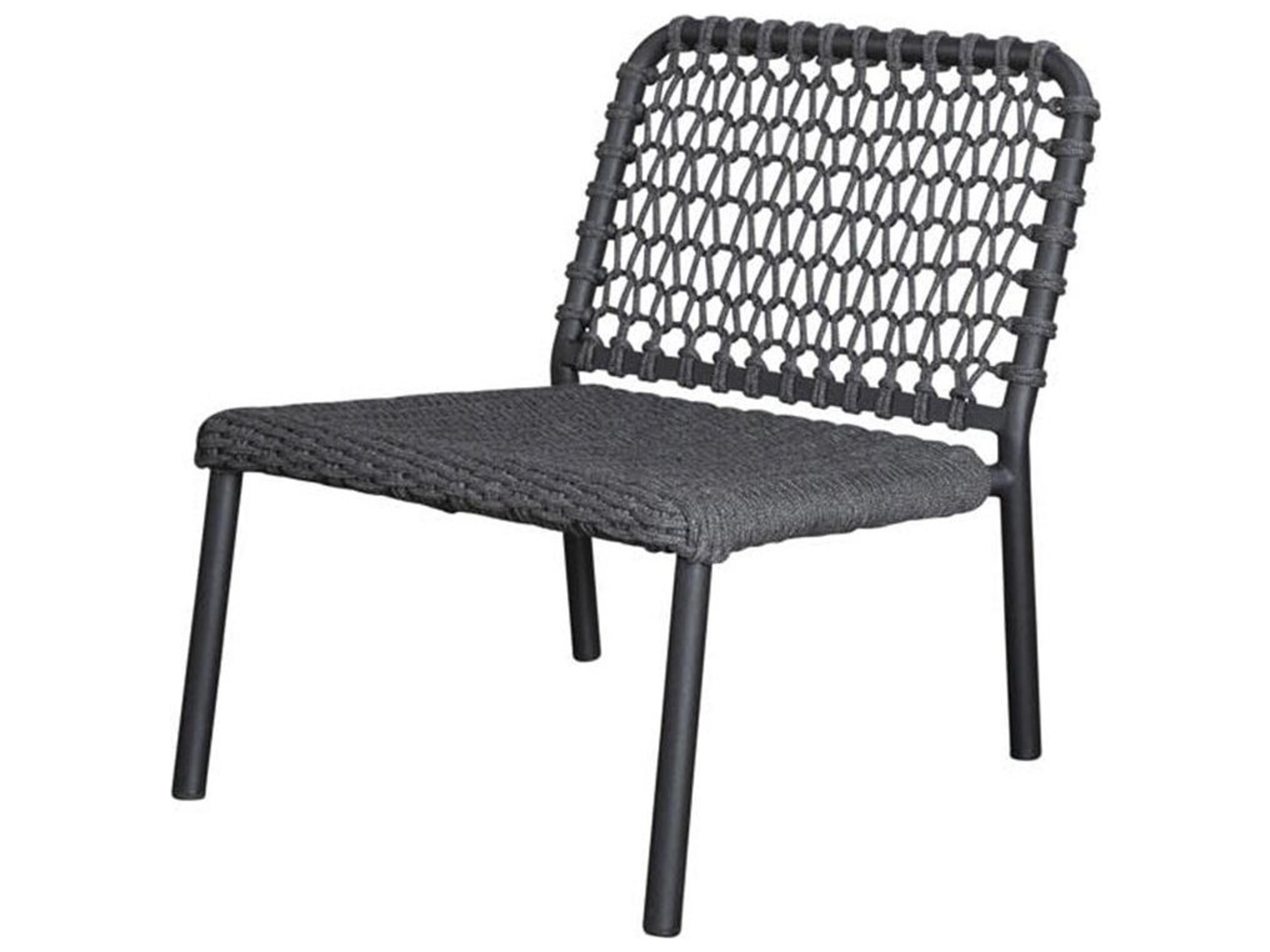 Cane Line Outdoor Ocean Dark Grey Aluminum Soft Rope Modular Lounge Chair