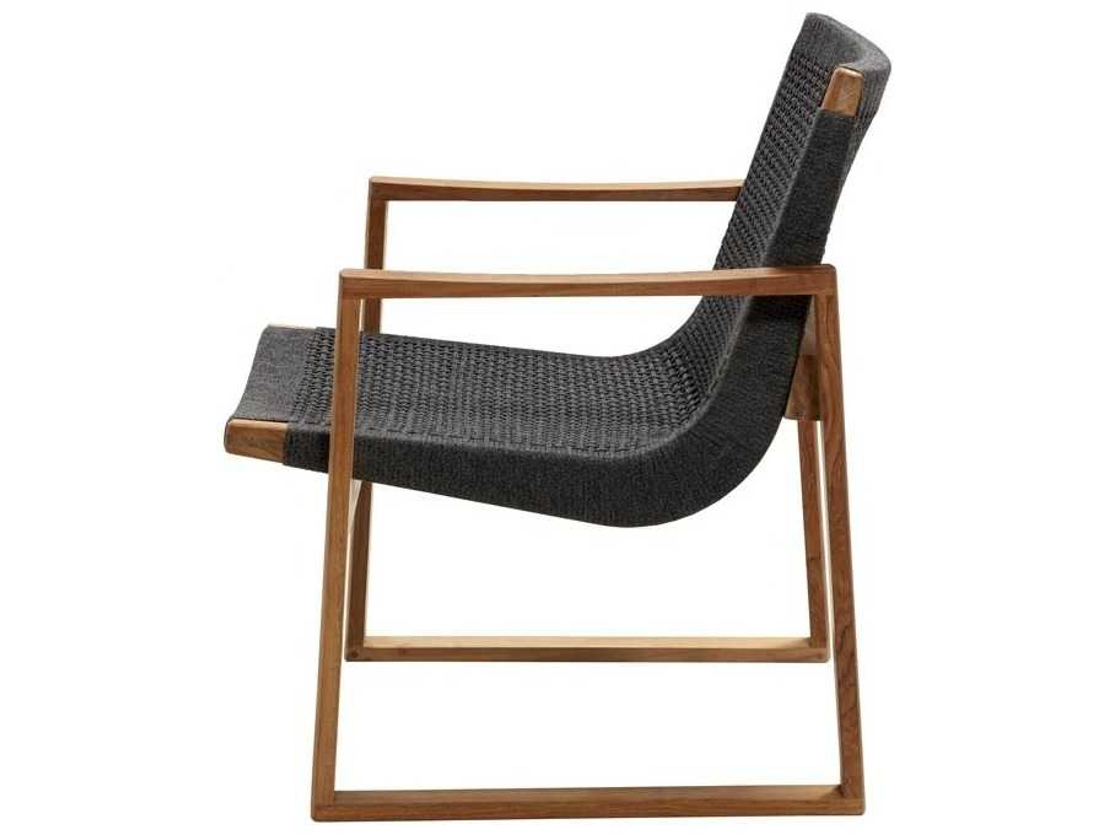 Cane Line Outdoor Endless Teak / Dark Grey Soft Rope Lounge Chair