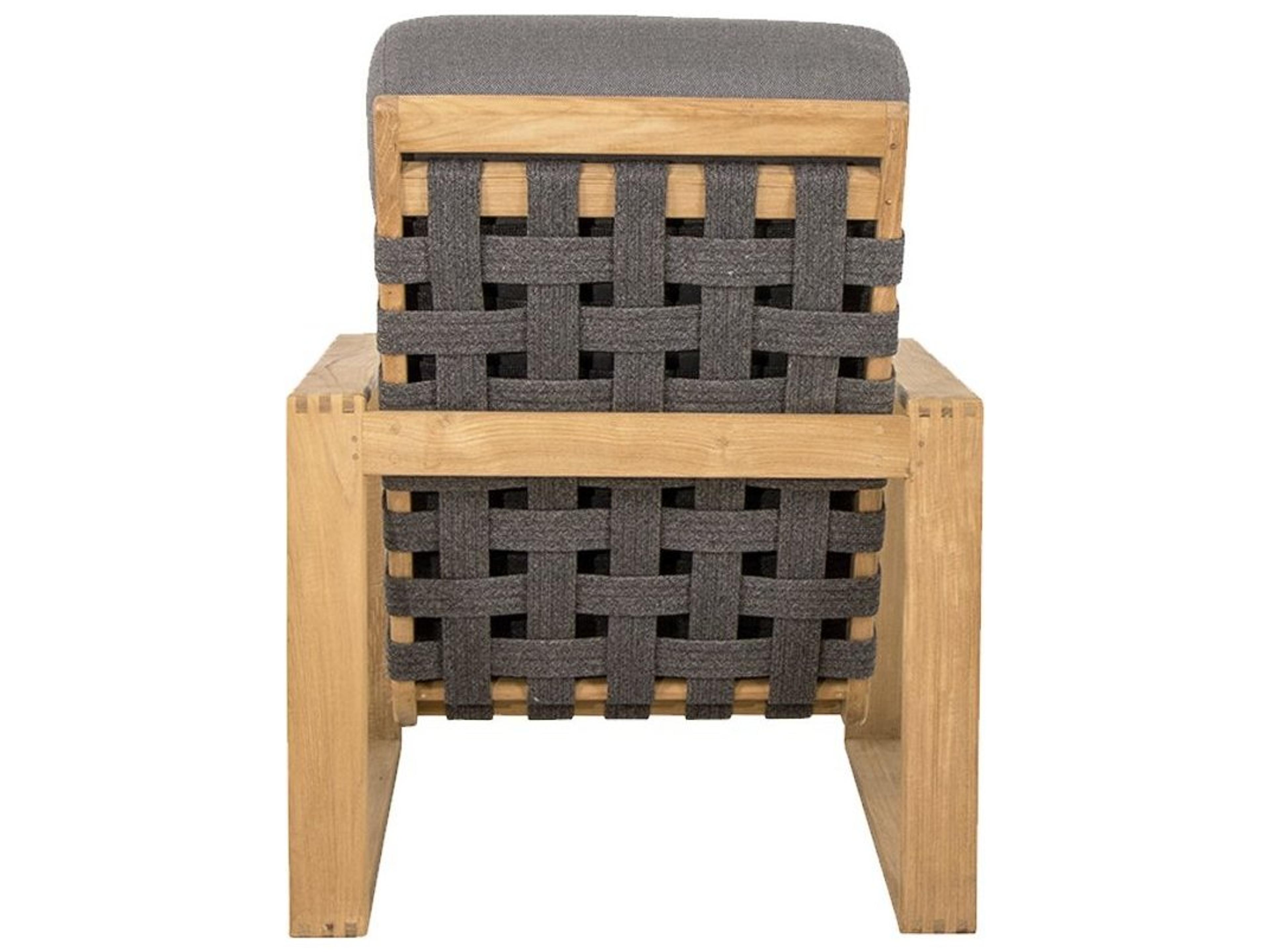 Cane Line Outdoor Endless Teak/Dark Grey Soft Rope Highback Lounge Chair