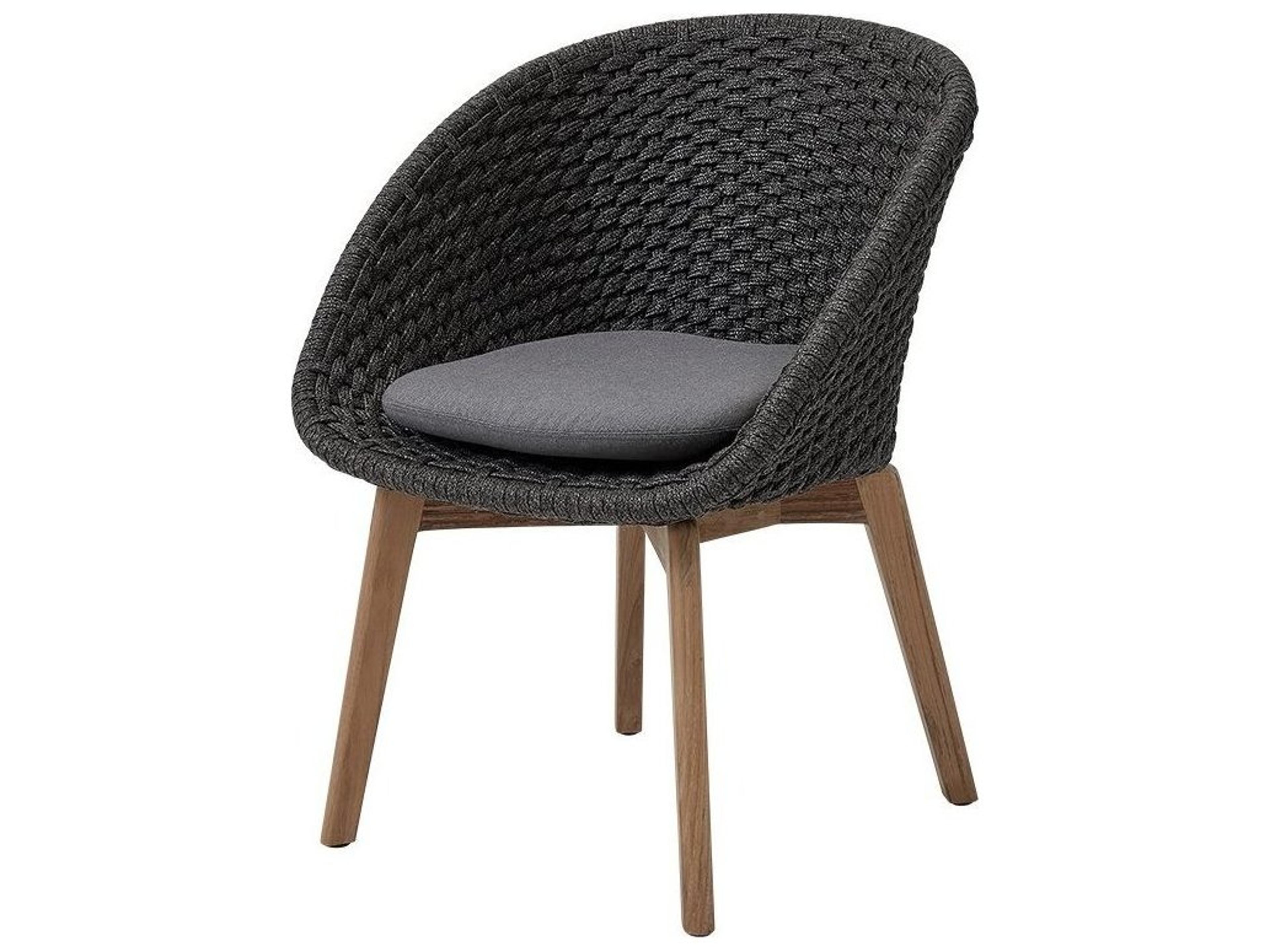 Peacock Teak Soft Rope Dining Arm Chair