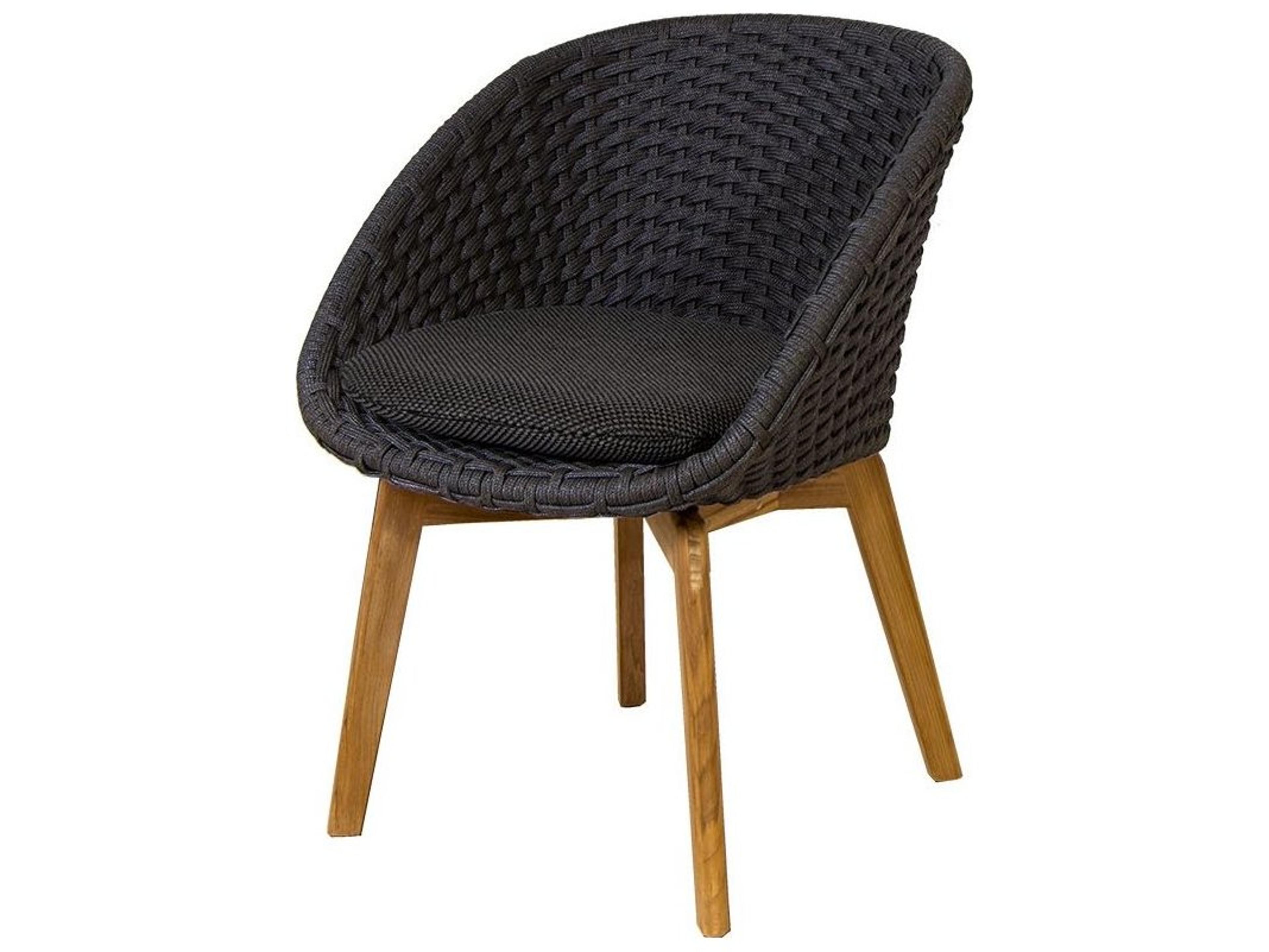Cane Line Outdoor Peacock Teak Soft Rope Dining Arm Chair