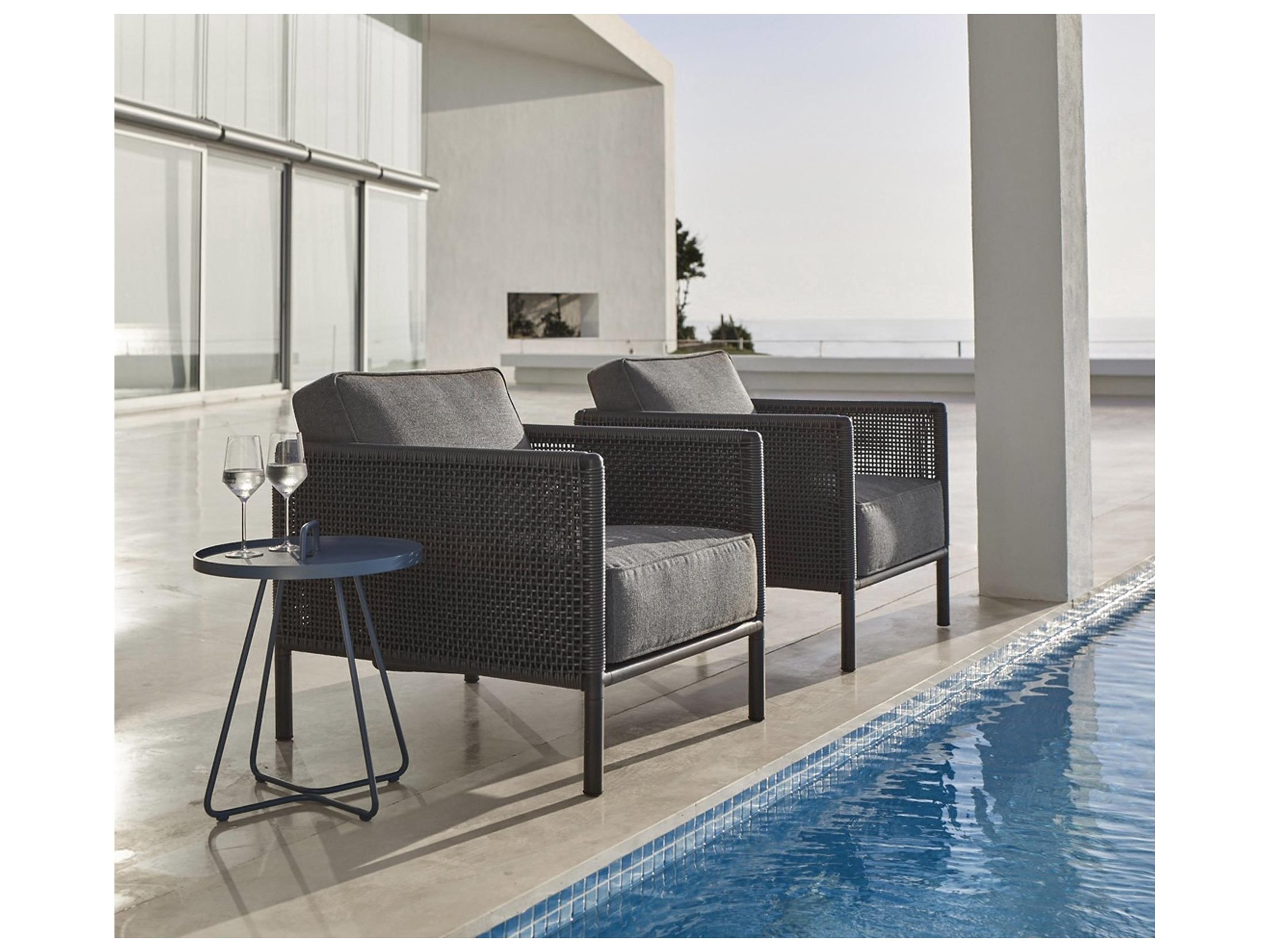 Cane Line Outdoor Encore Aluminum Wicker Cushion Lounge Chair