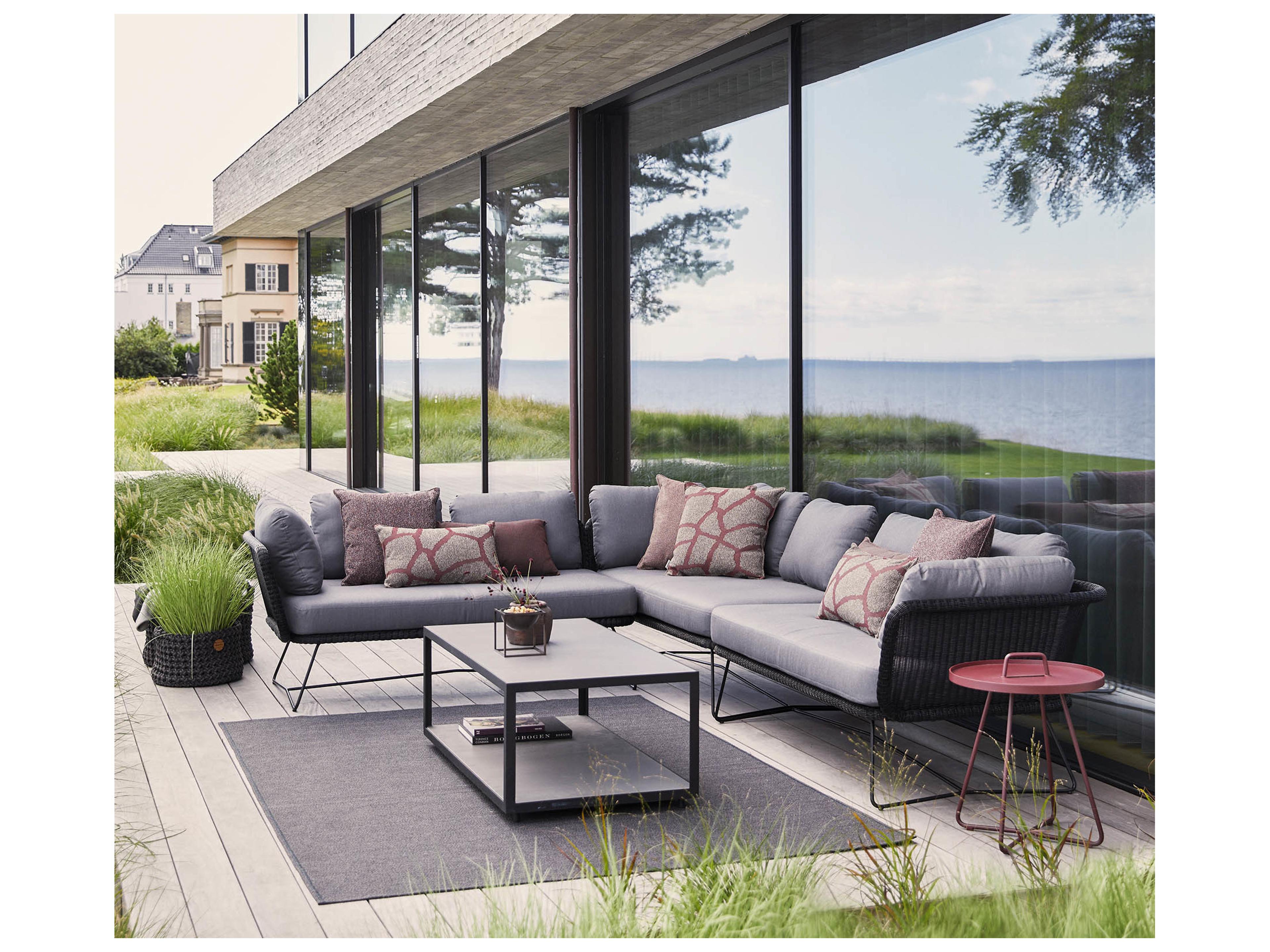 Cane Line Outdoor Horizon Steel Wicker Left Arm Sofa