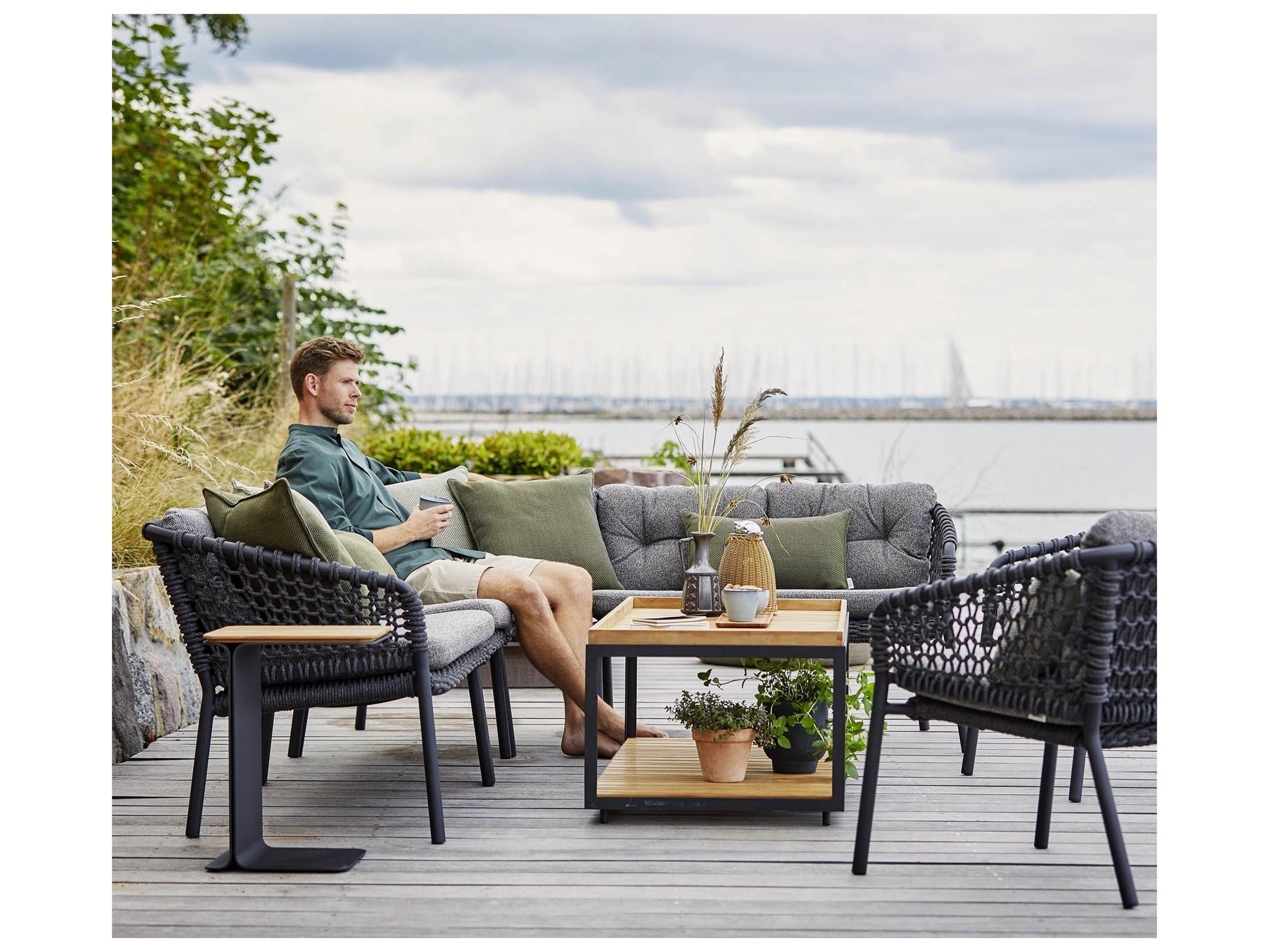 Cane Line Outdoor Ocean Aluminum Soft Rope Module Left Arm Sofa