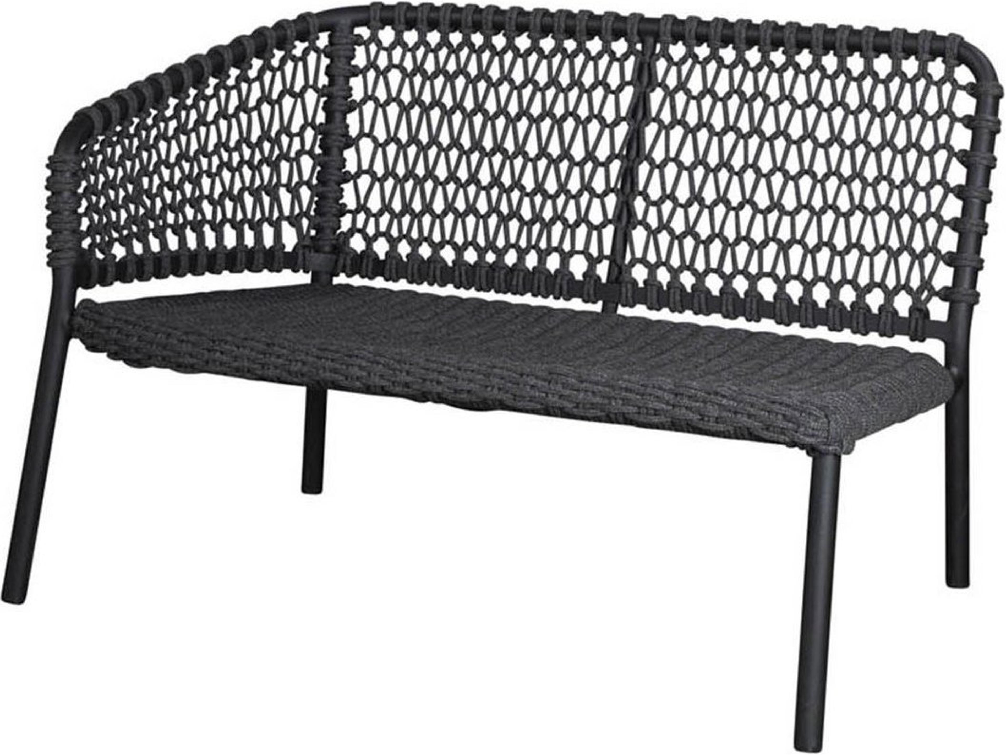 Cane Line Outdoor Ocean Dark Grey Aluminum Soft Rope Module Right Arm Sofa