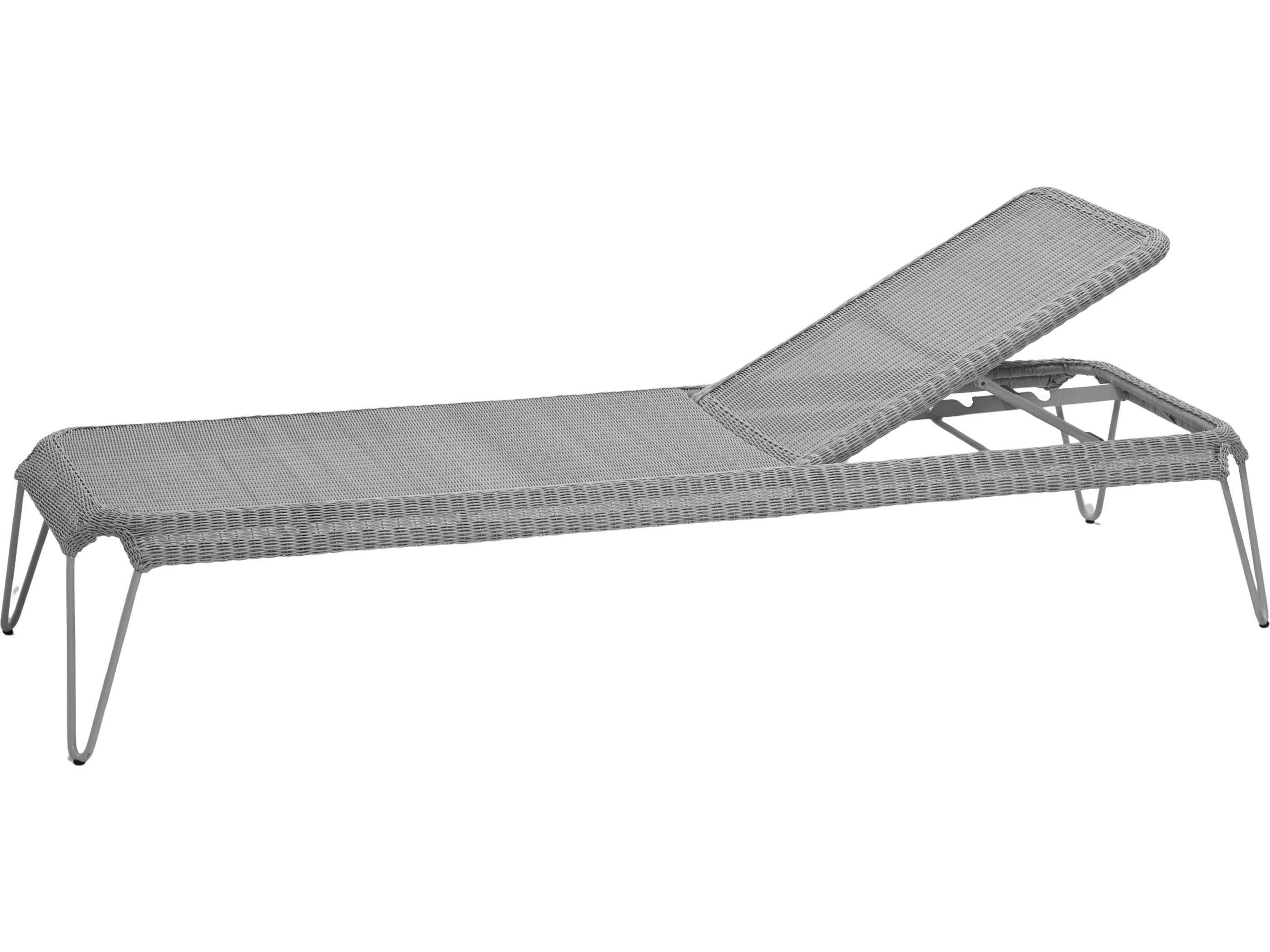 Cane Line Outdoor Breeze Light Grey Wicker Steel Stackable Chaise Lounge