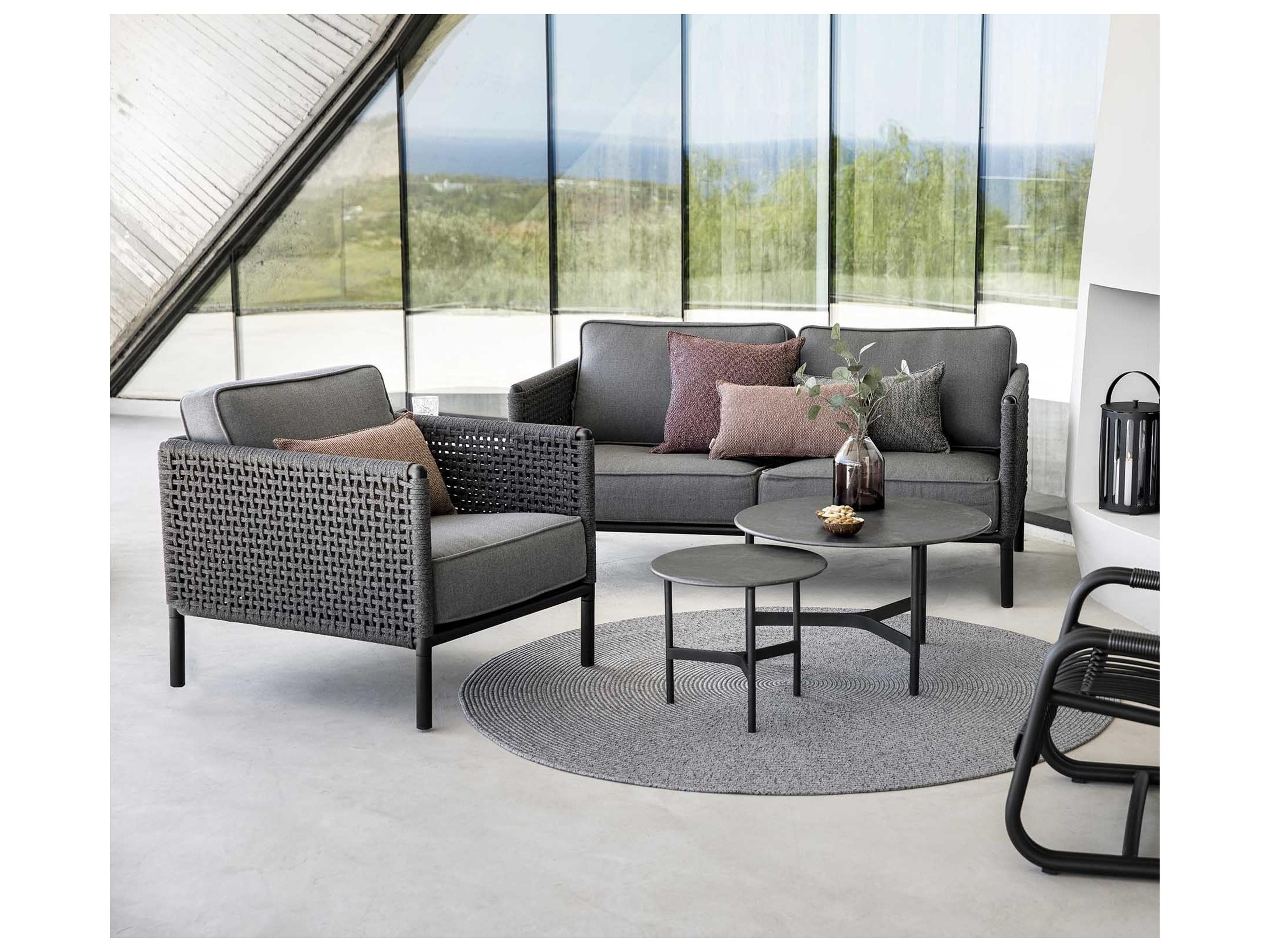 Cane Line Outdoor Encore Aluminum Wicker Cushion Sofa