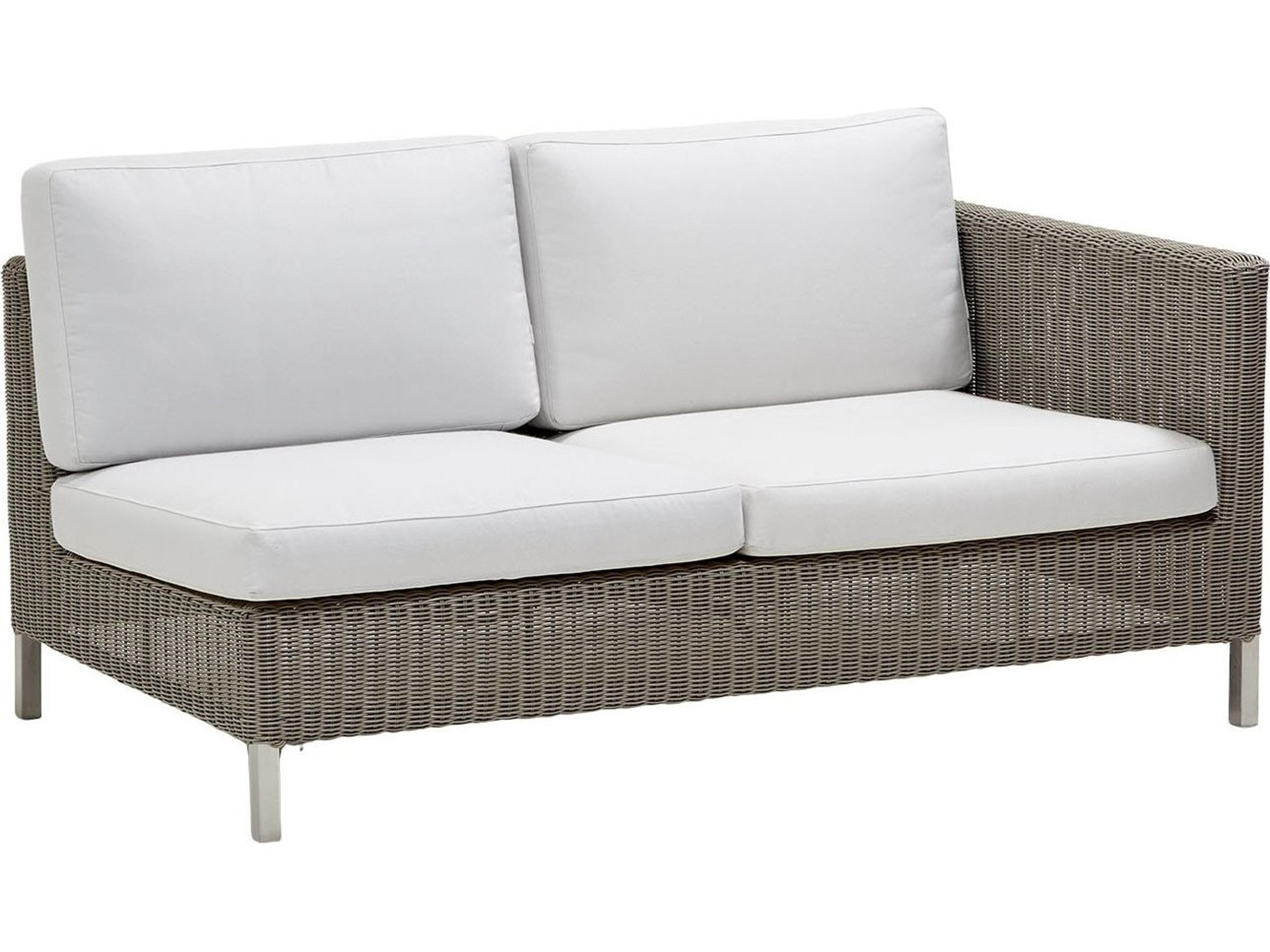 Connect Taupe Wicker Left Arm Sofa