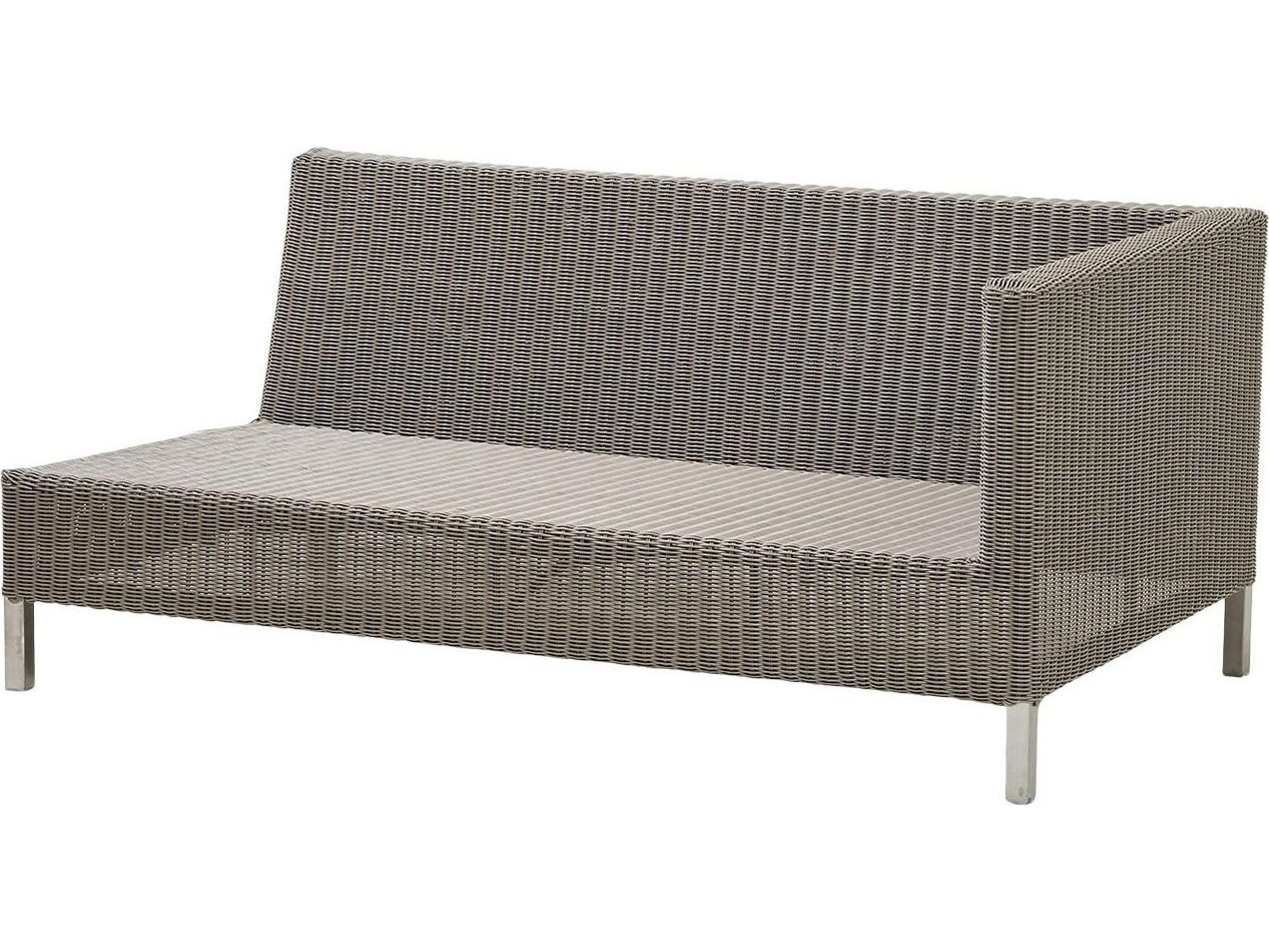 Cane Line Outdoor Connect Taupe Wicker Left Arm Sofa