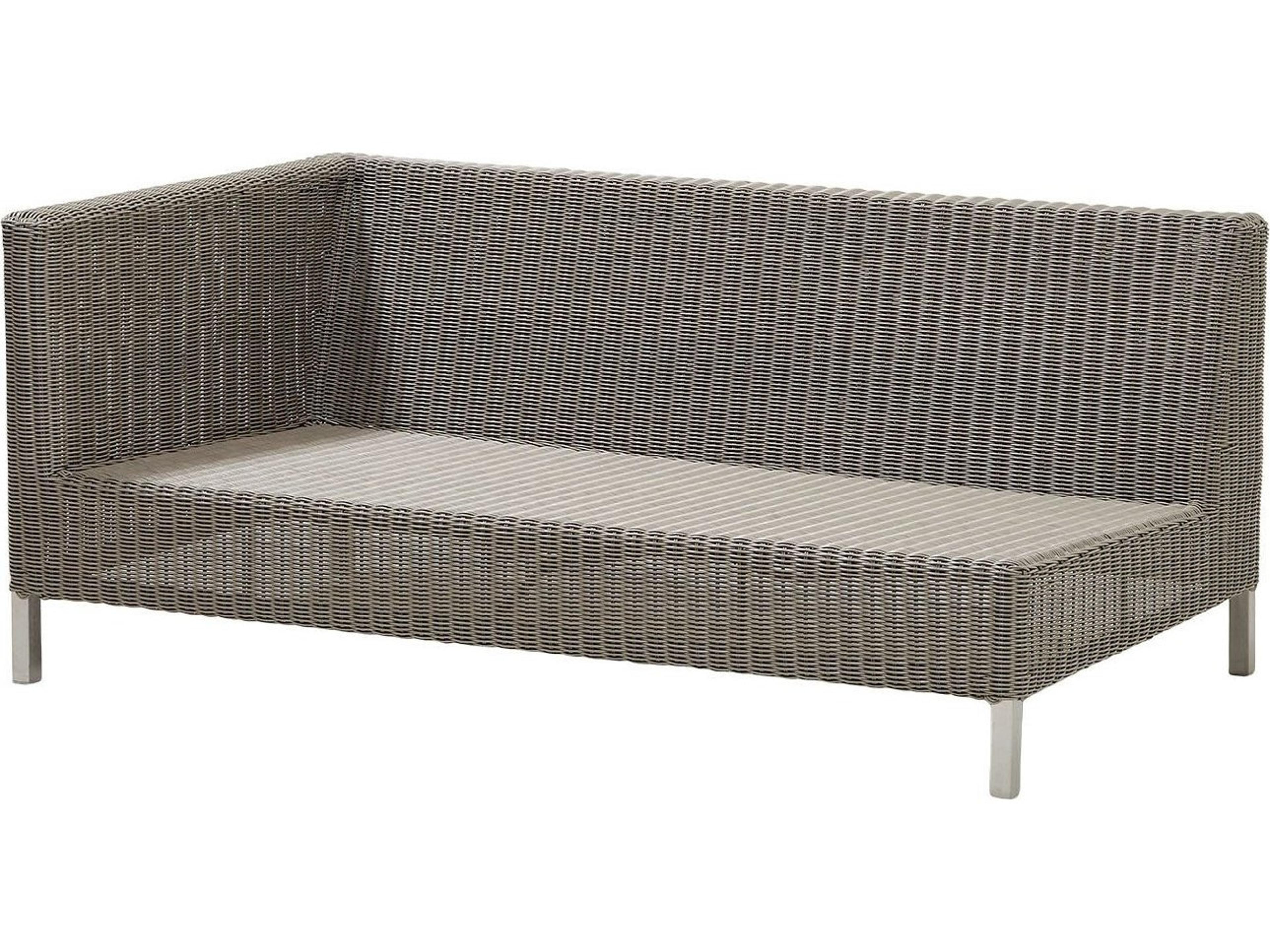 Cane Line Outdoor Connect Taupe Wicker Left Arm Sofa