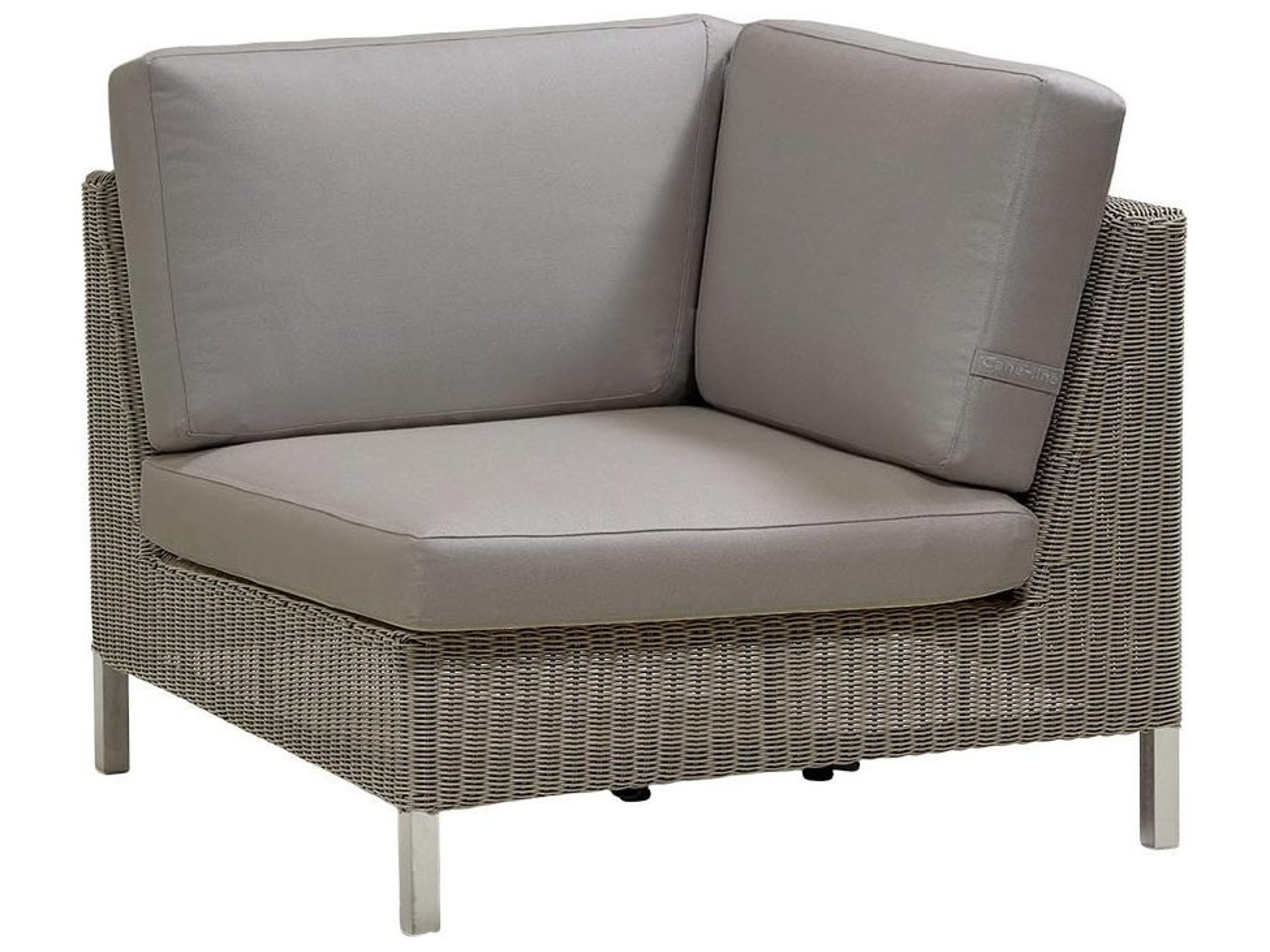 Cane Line Outdoor Connect Taupe Wicker Corner Lounge Chair