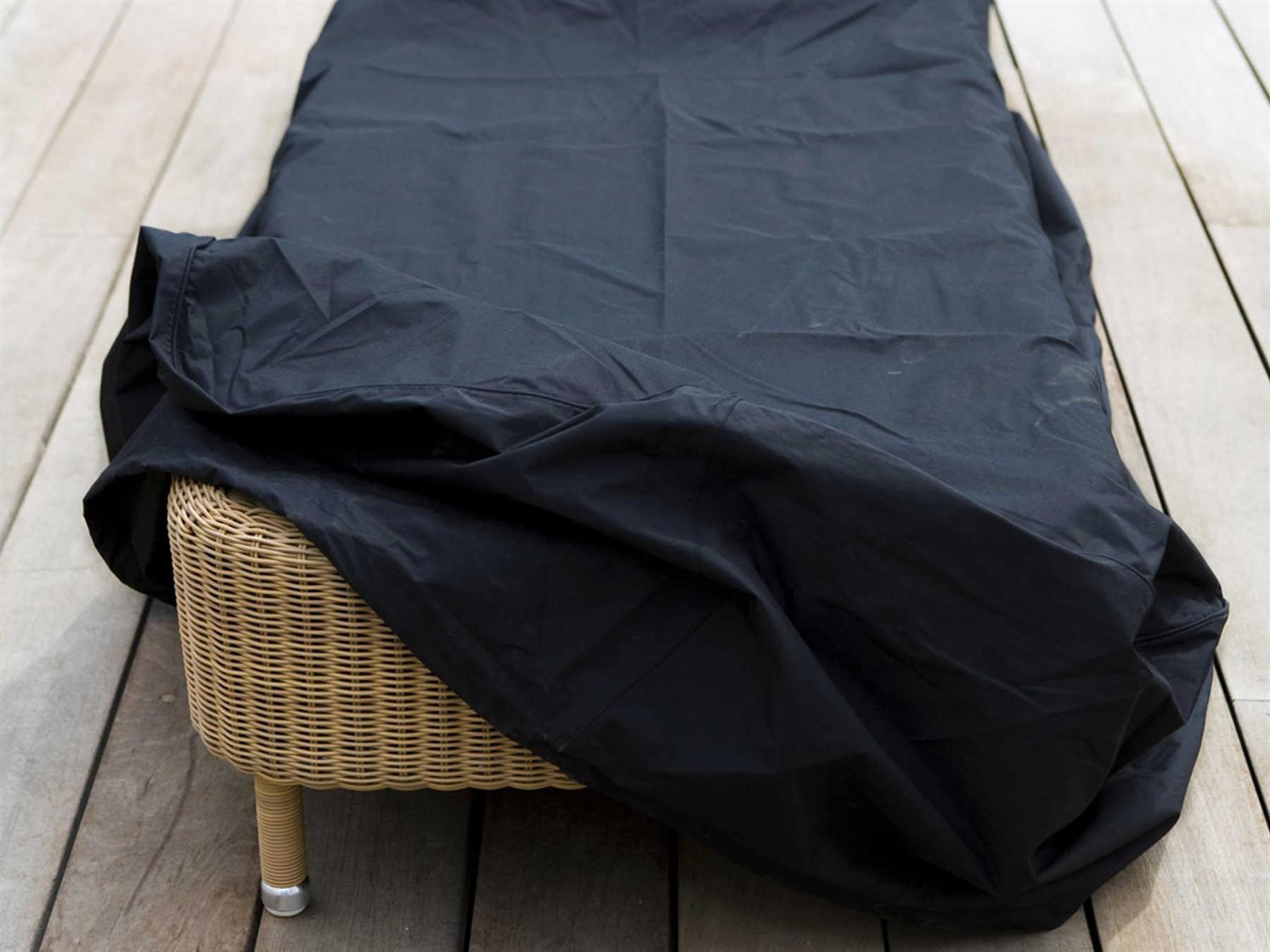 Cane Line Outdoor Black Dye Polyester Single Sunbeds/Sunlounger Cover