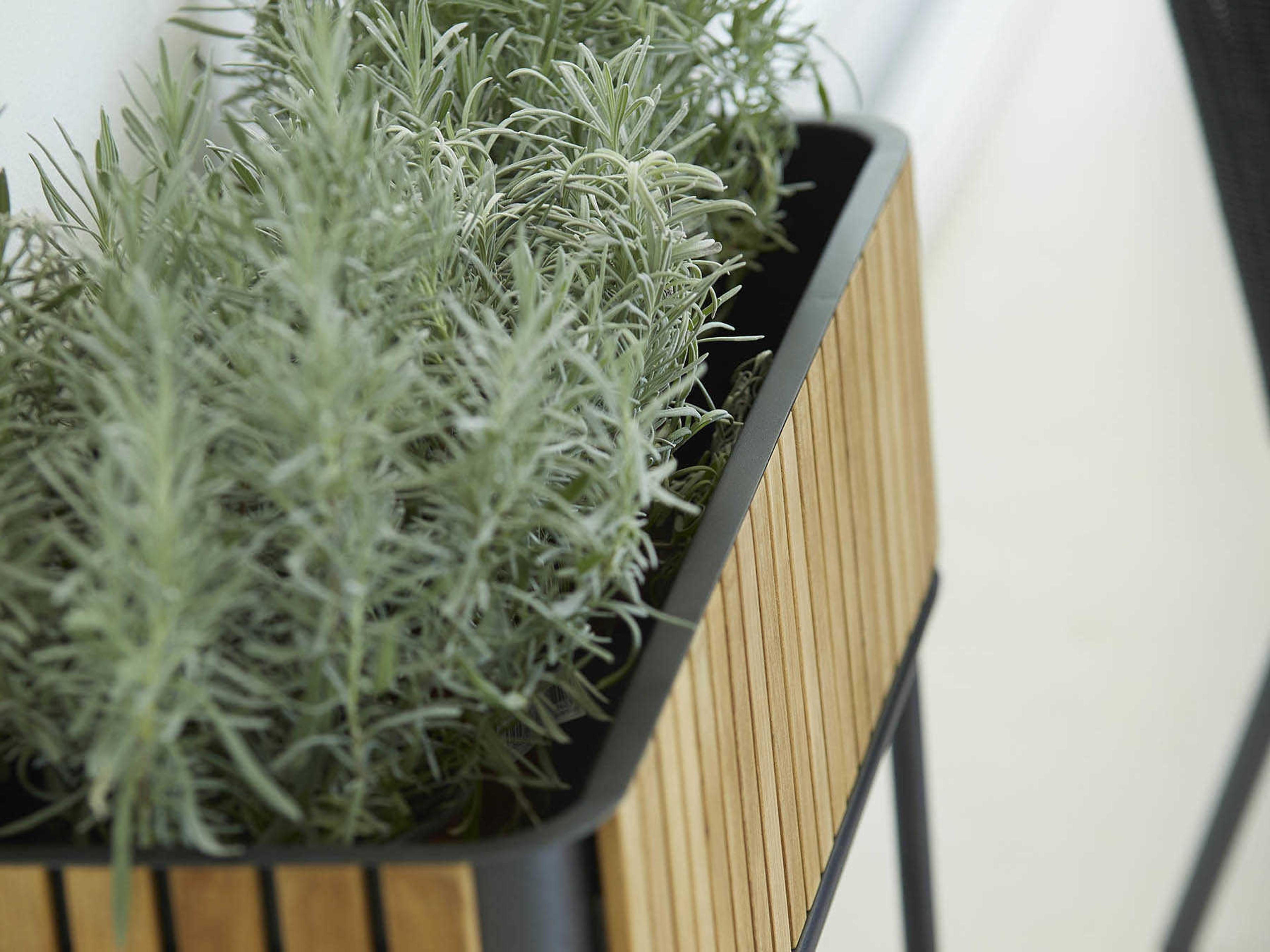 Cane Line Outdoor Combine Lava Grey Aluminum Teak Planter