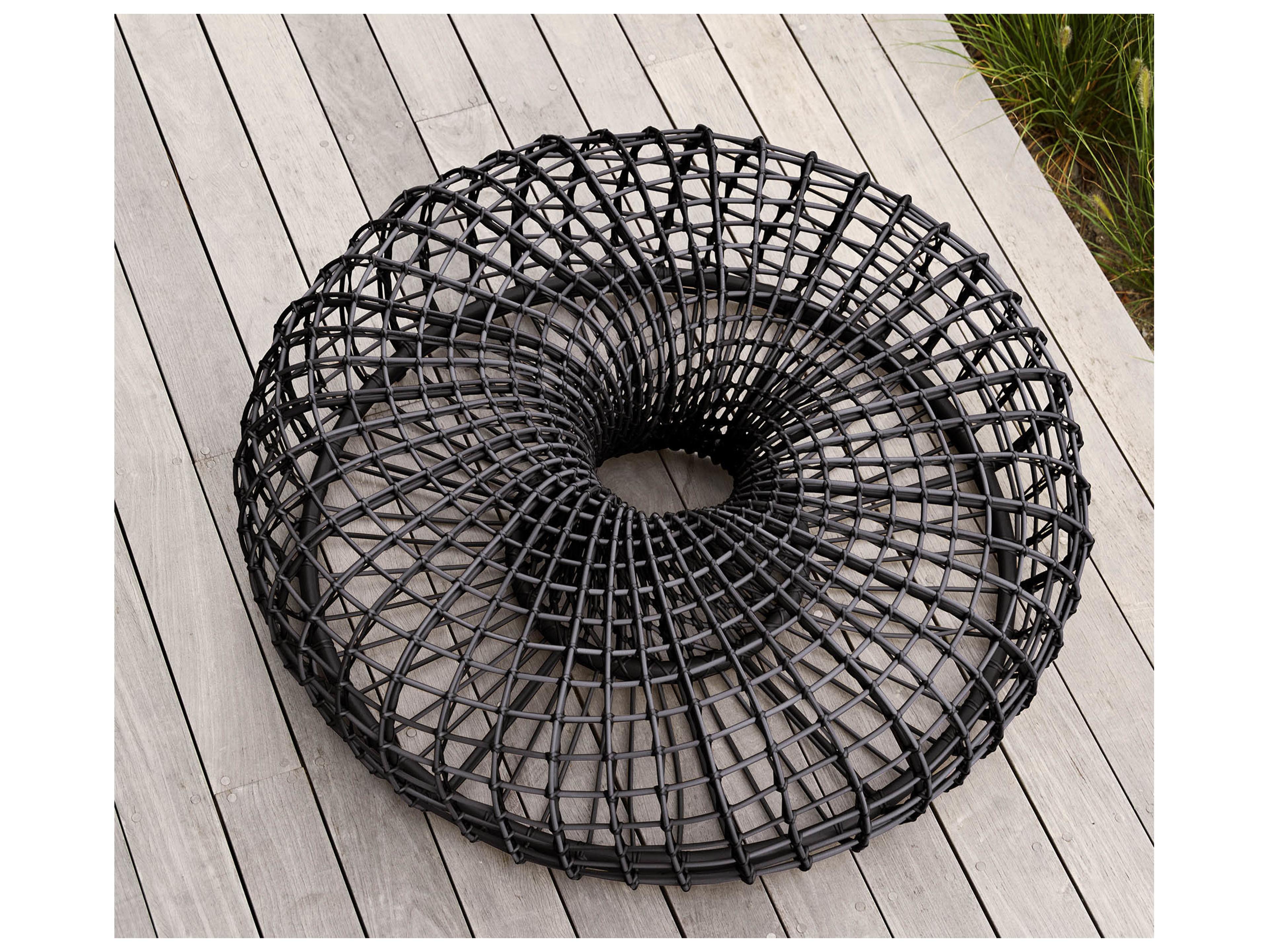 Cane Line Outdoor Nest Wicker Aluminum Large 51'' Round Coffee Table / Footstool