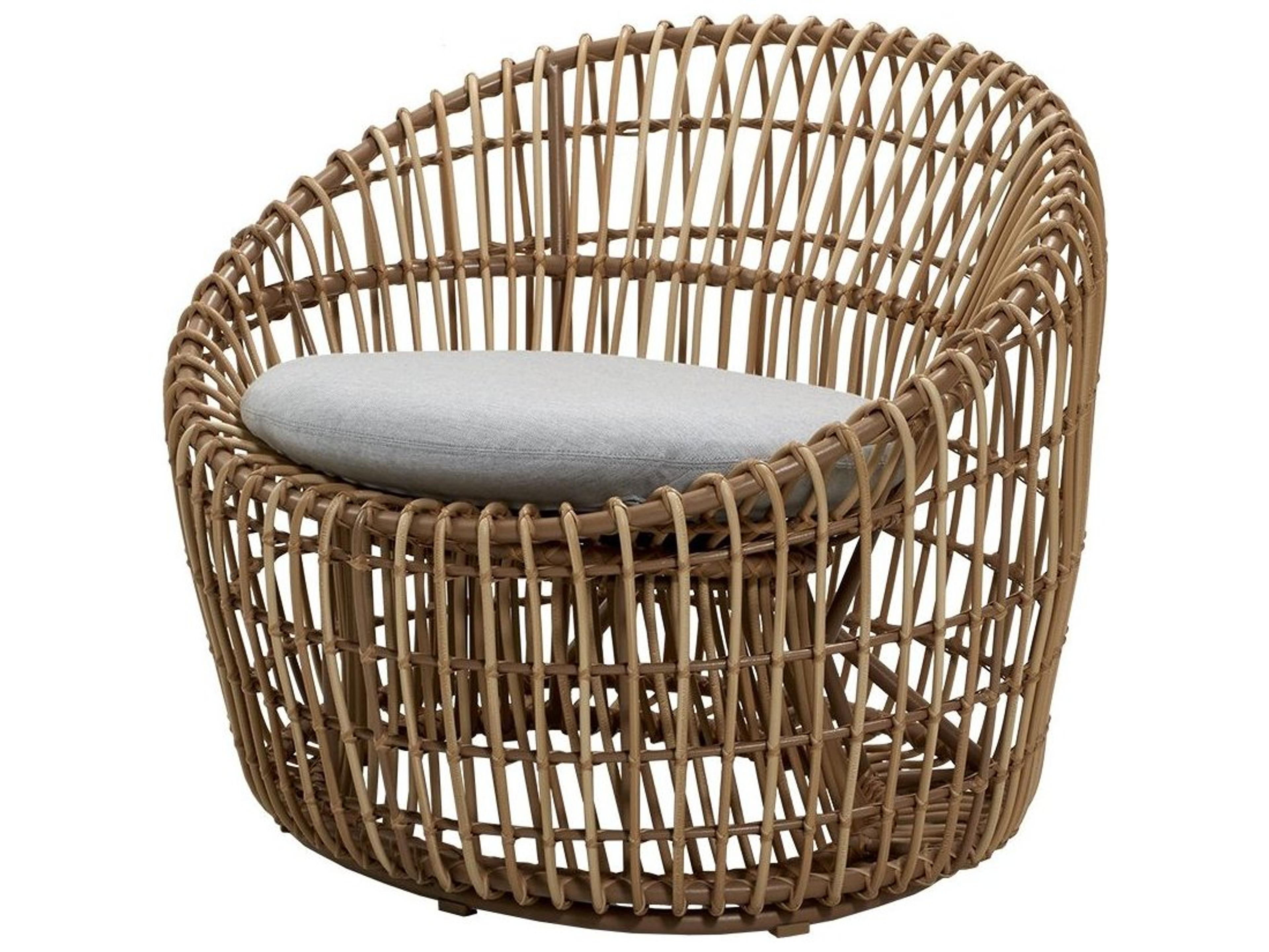 Nest Round Lounge Chair Wicker Aluminum