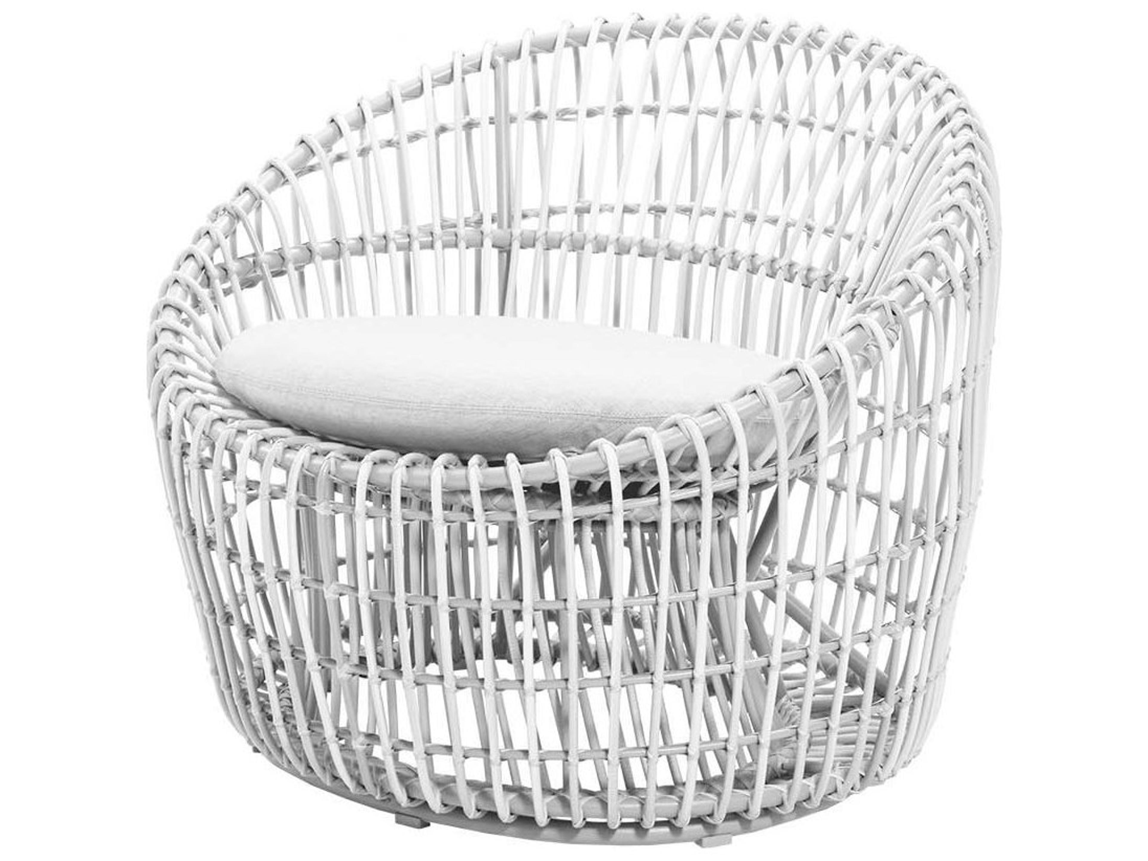 Cane Line Outdoor Nest Wicker Aluminum Cushion Round Lounge Chair