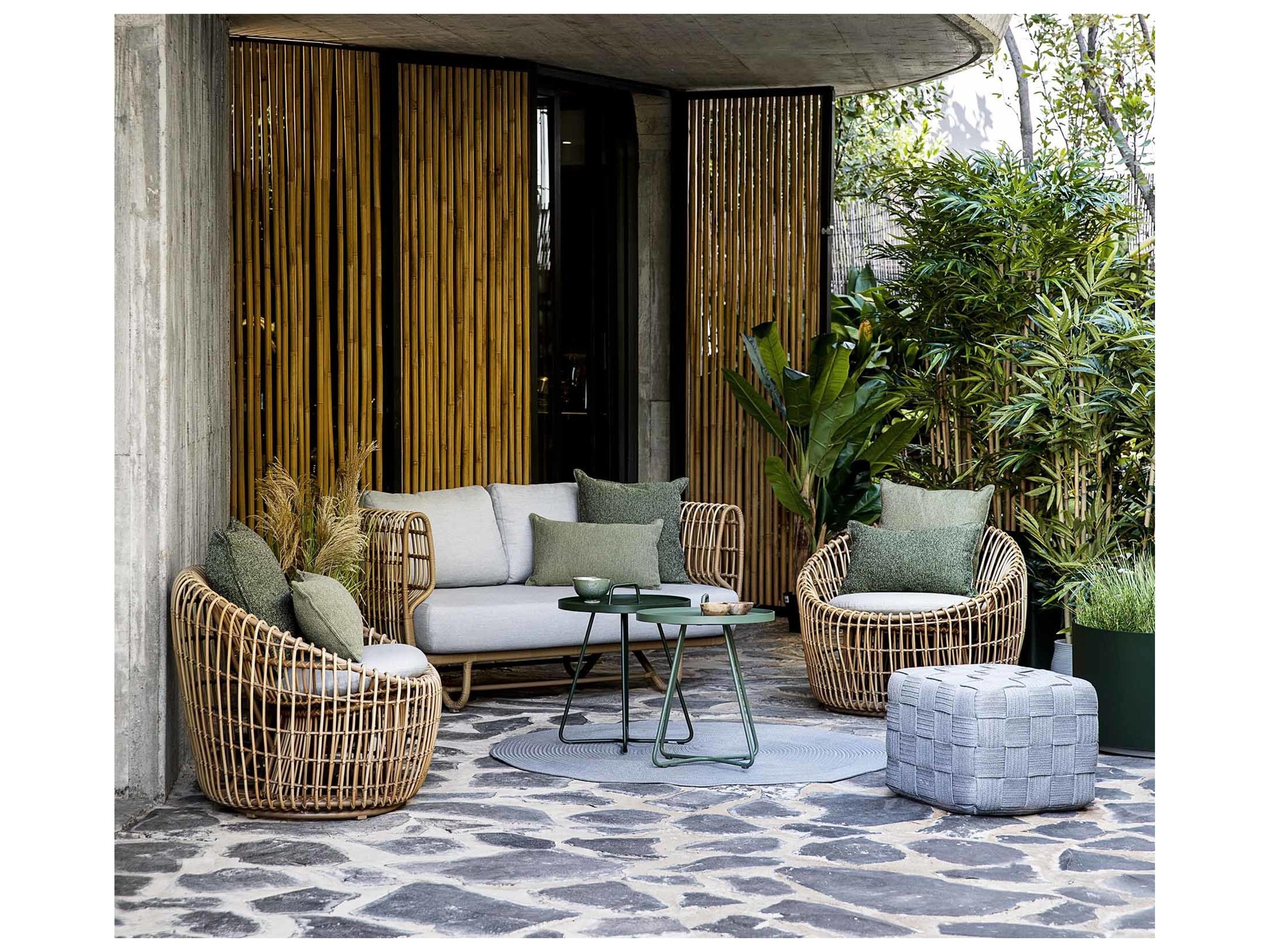 Cane Line Outdoor Nest Wicker Aluminum Cushion Round Lounge Chair