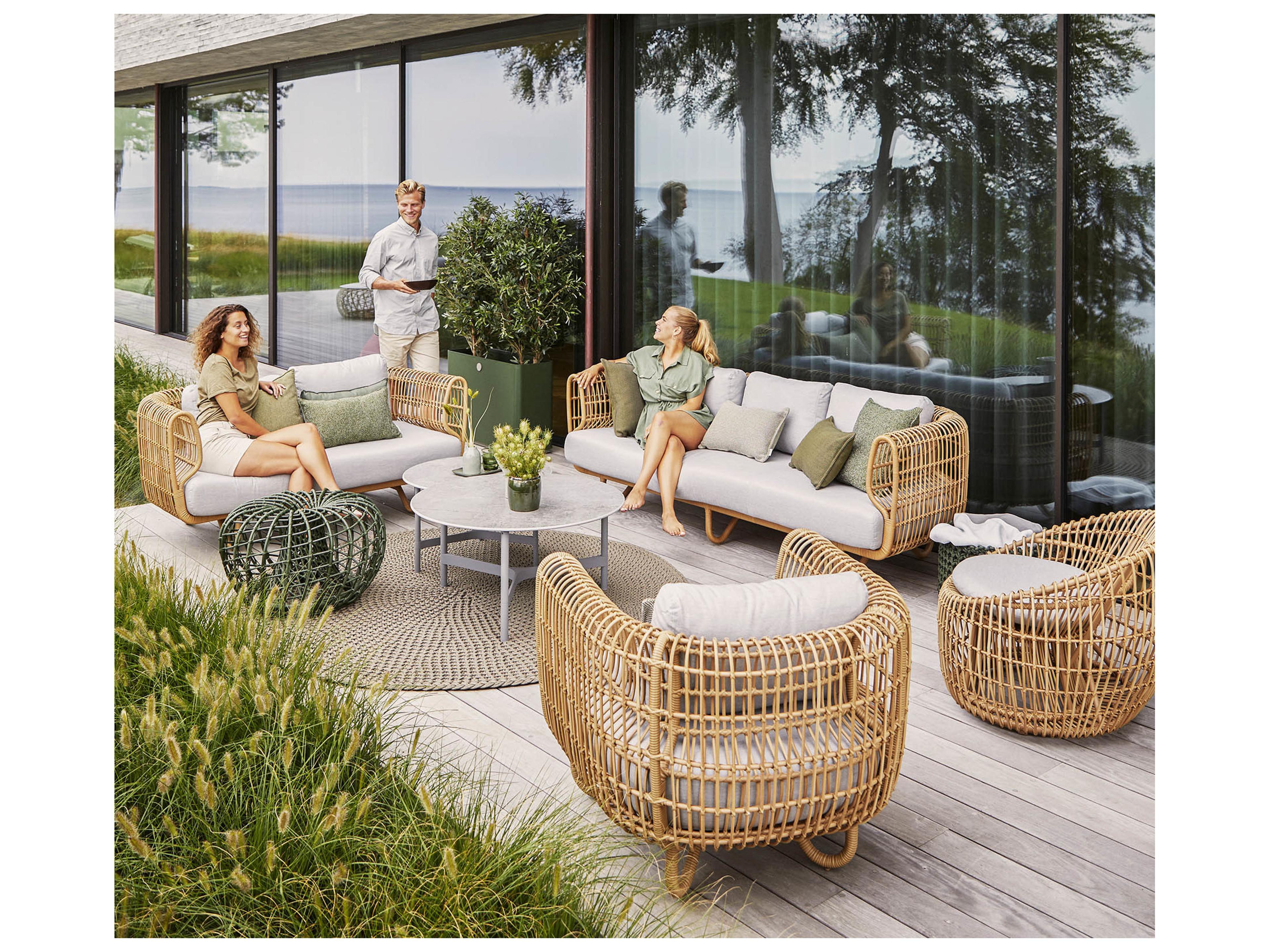 Cane Line Outdoor Nest Wicker Aluminum Cushion Sofa