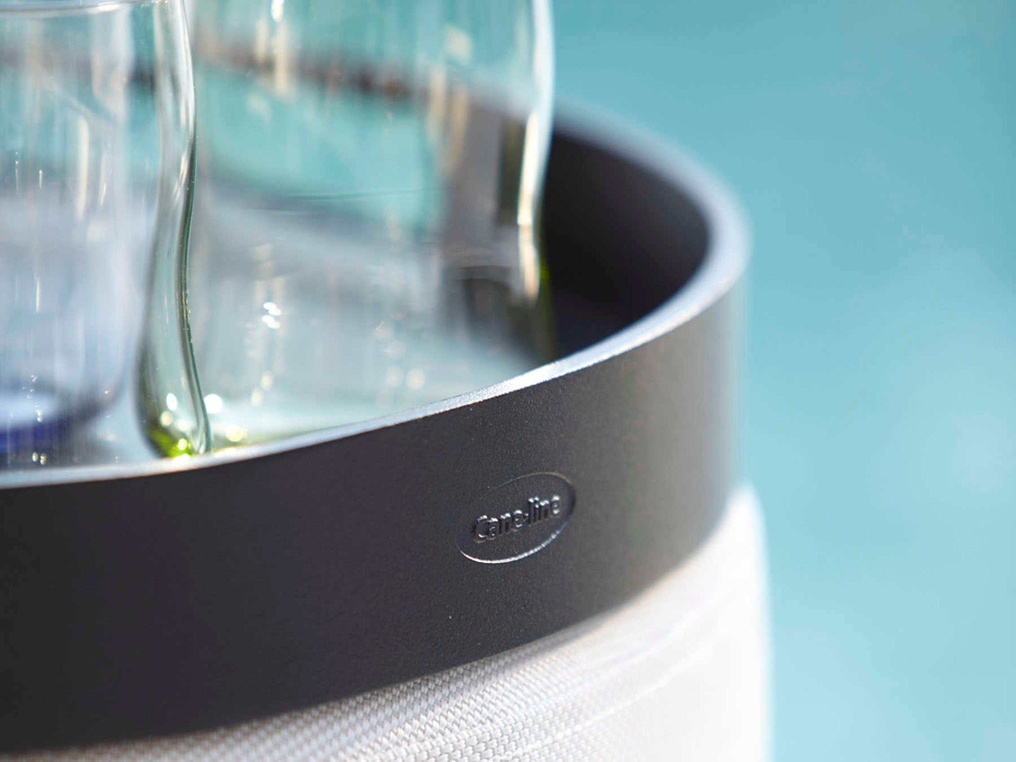 Cane Line Outdoor Club Black Aluminum 17'' Round Tray