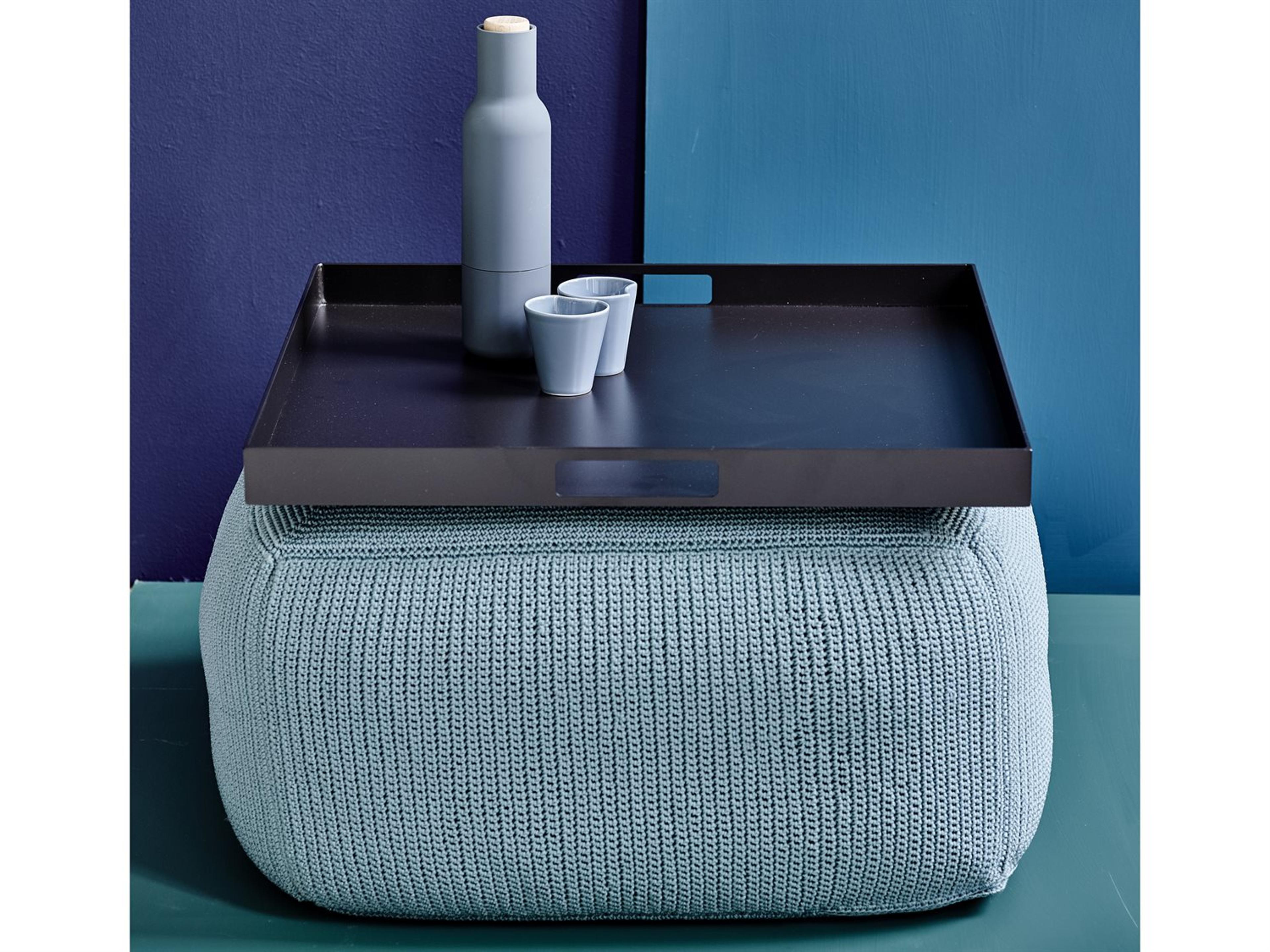 Cane Line Outdoor Club Black Aluminum 23'' Square Tray