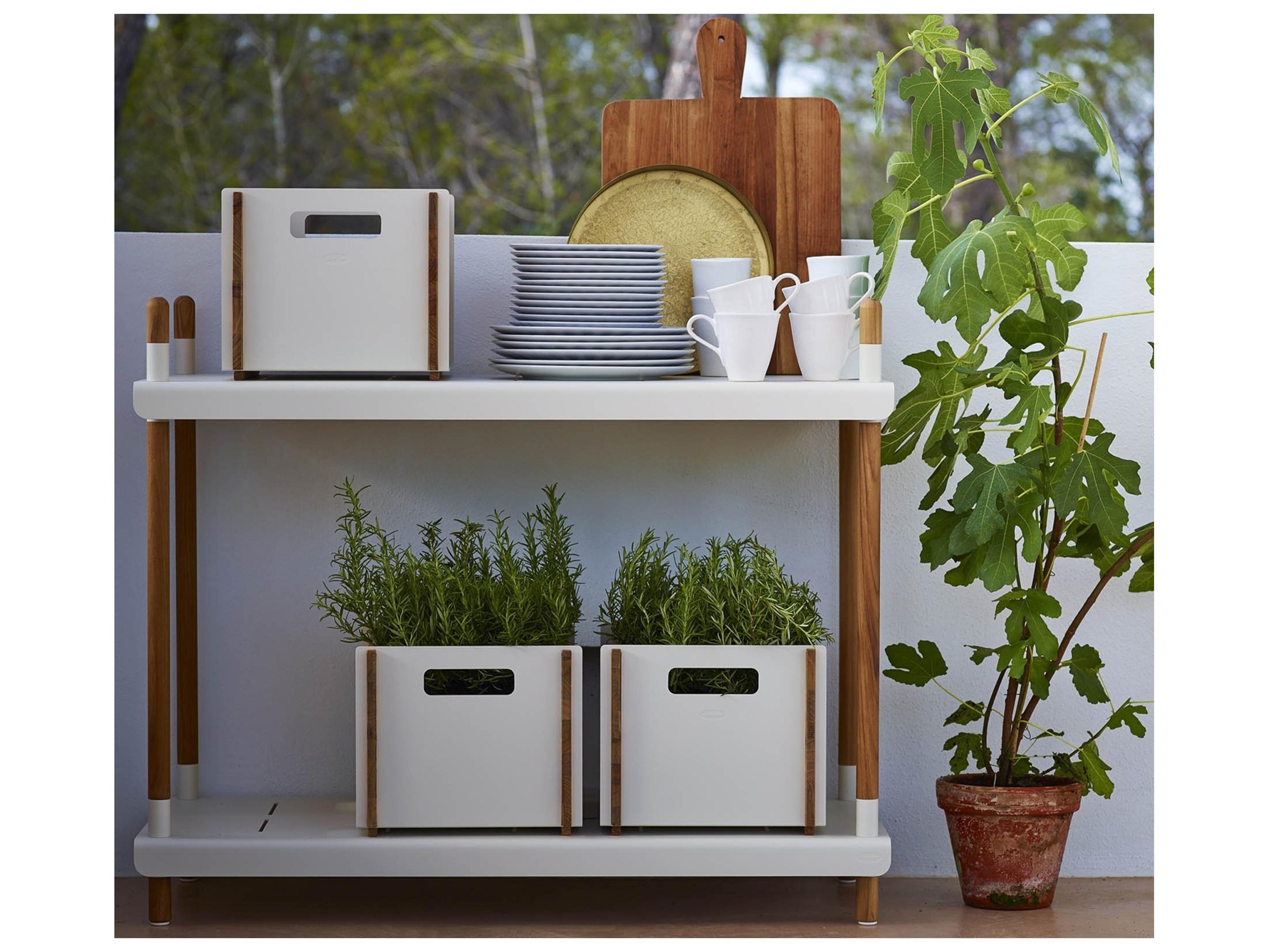 Cane Line Outdoor Frame Aluminum Teak High Shelving System