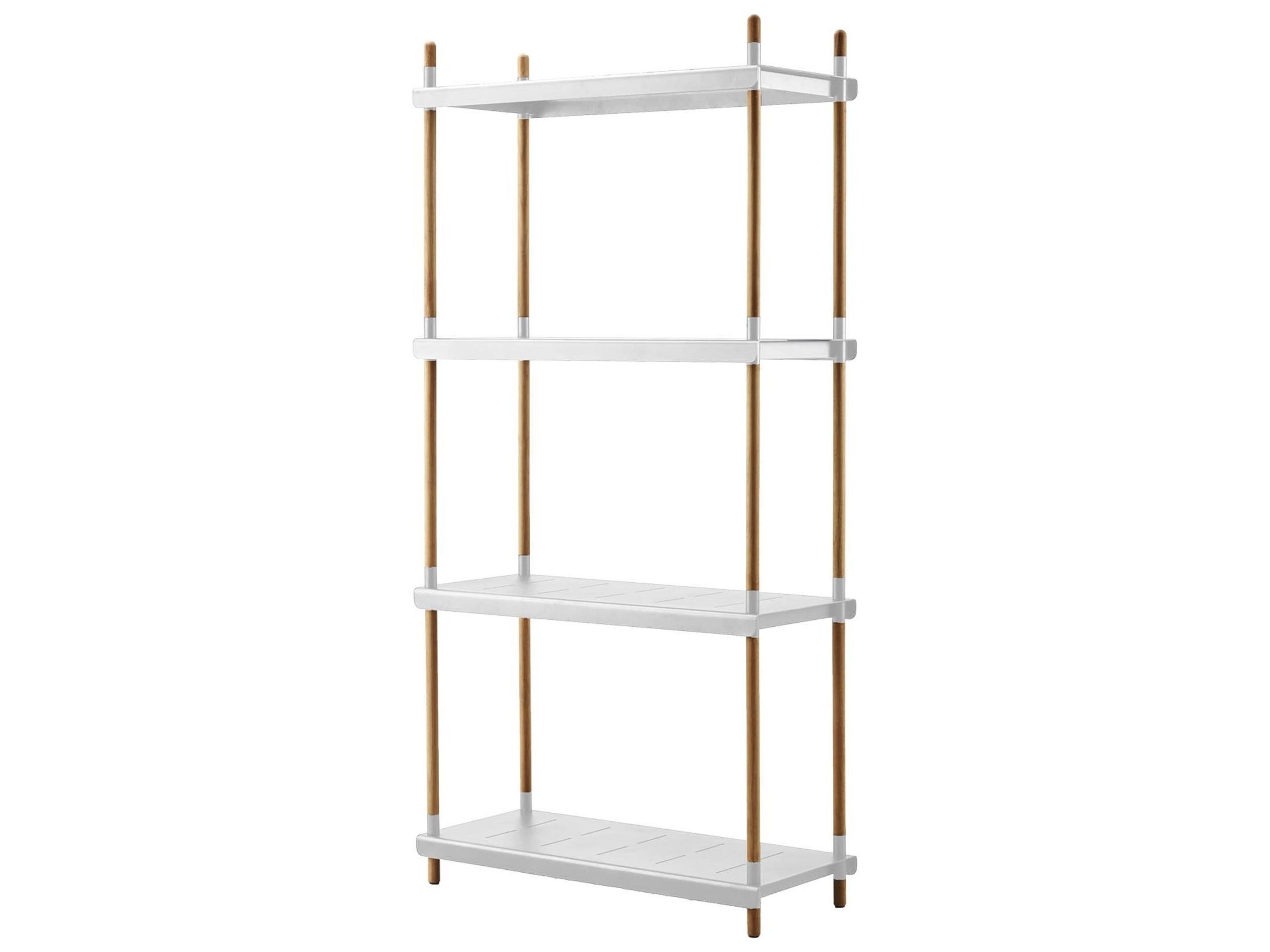 Frame Aluminum Teak Shelving System Complete Base Unit