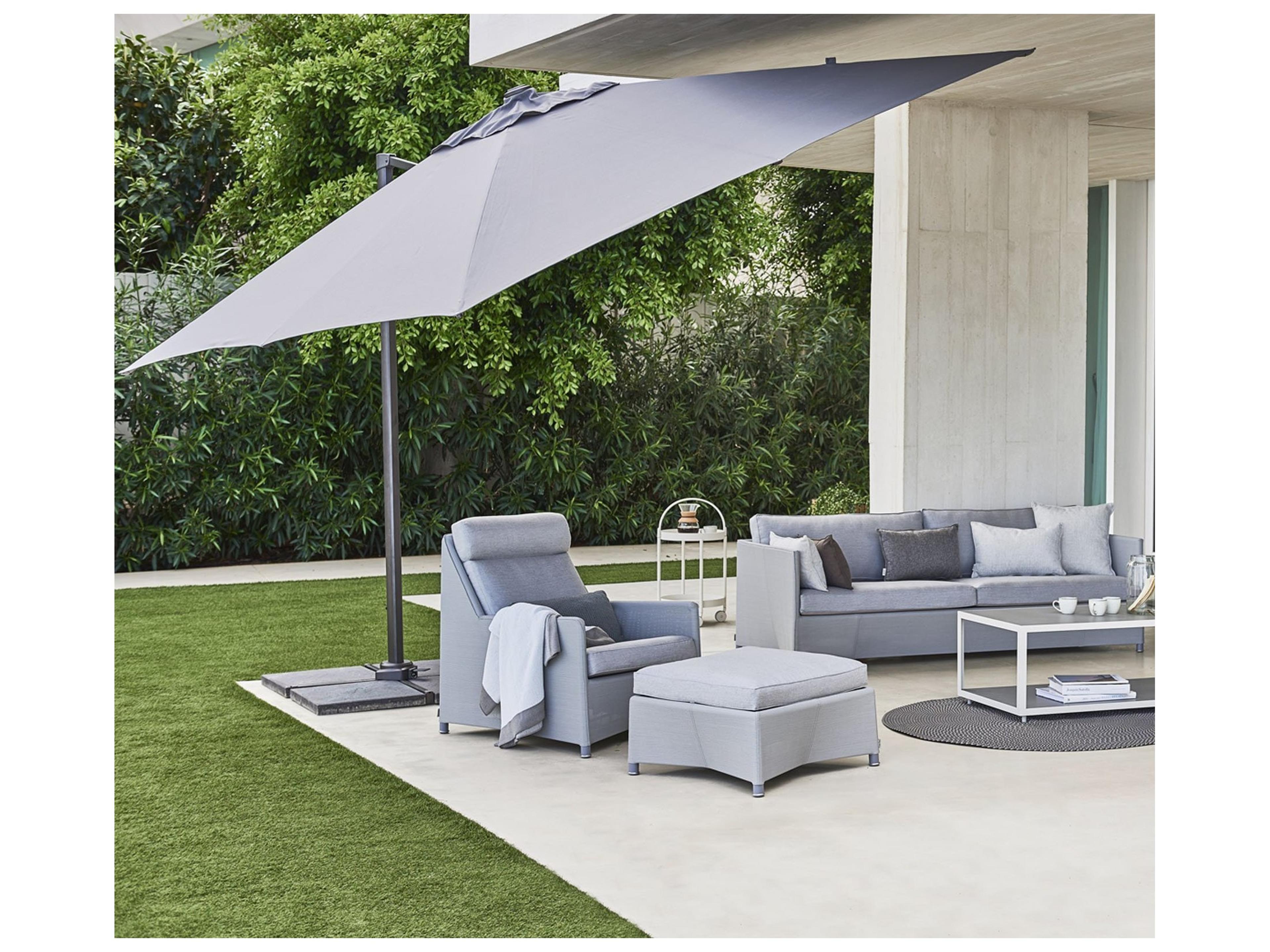 Cane Line Outdoor Parasol Hyde Luxe Aluminum 9.8 Foot Square Tilt Umbrella