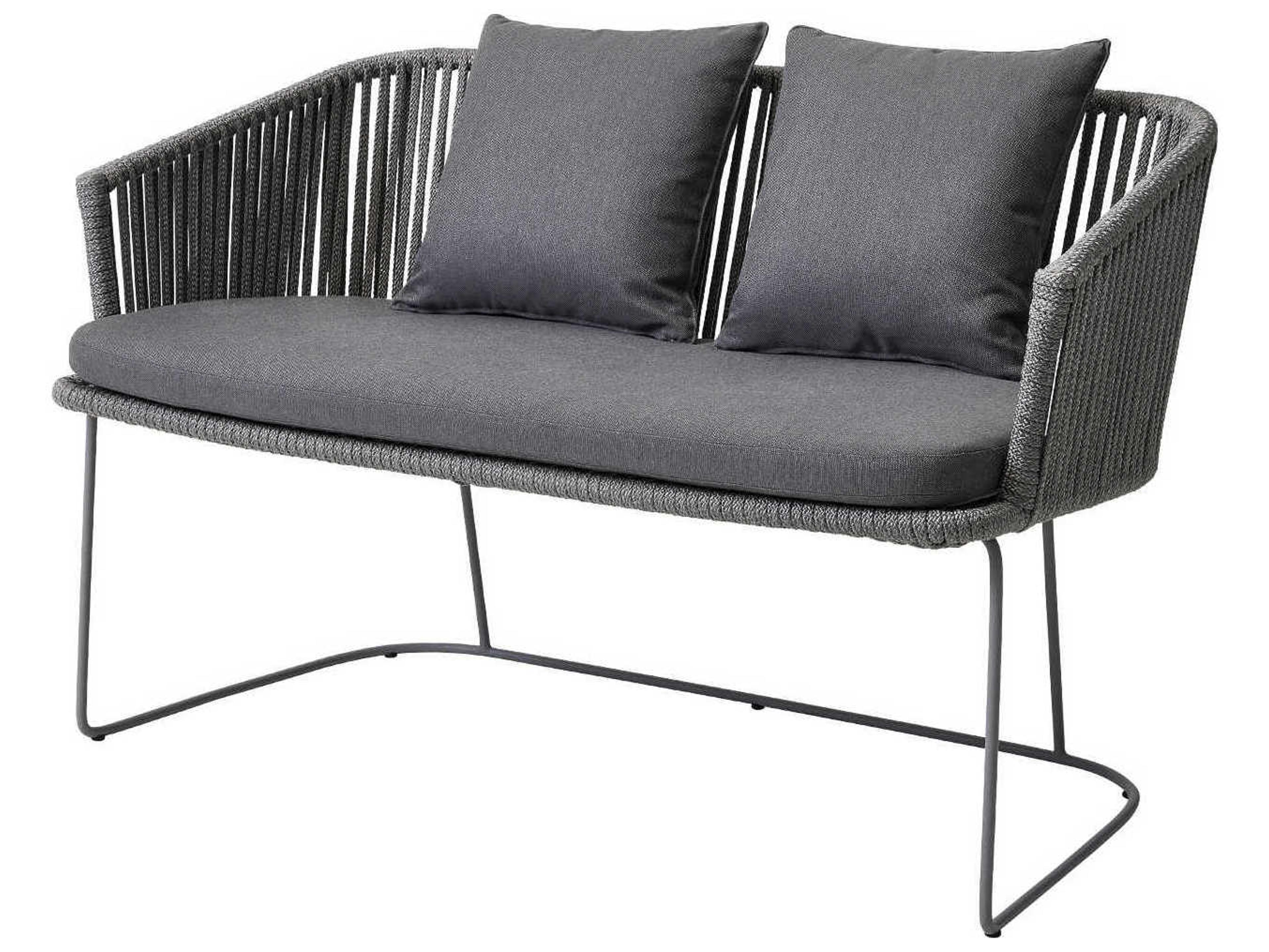 Moments Grey Soft Rope Aluminum Strap Bench