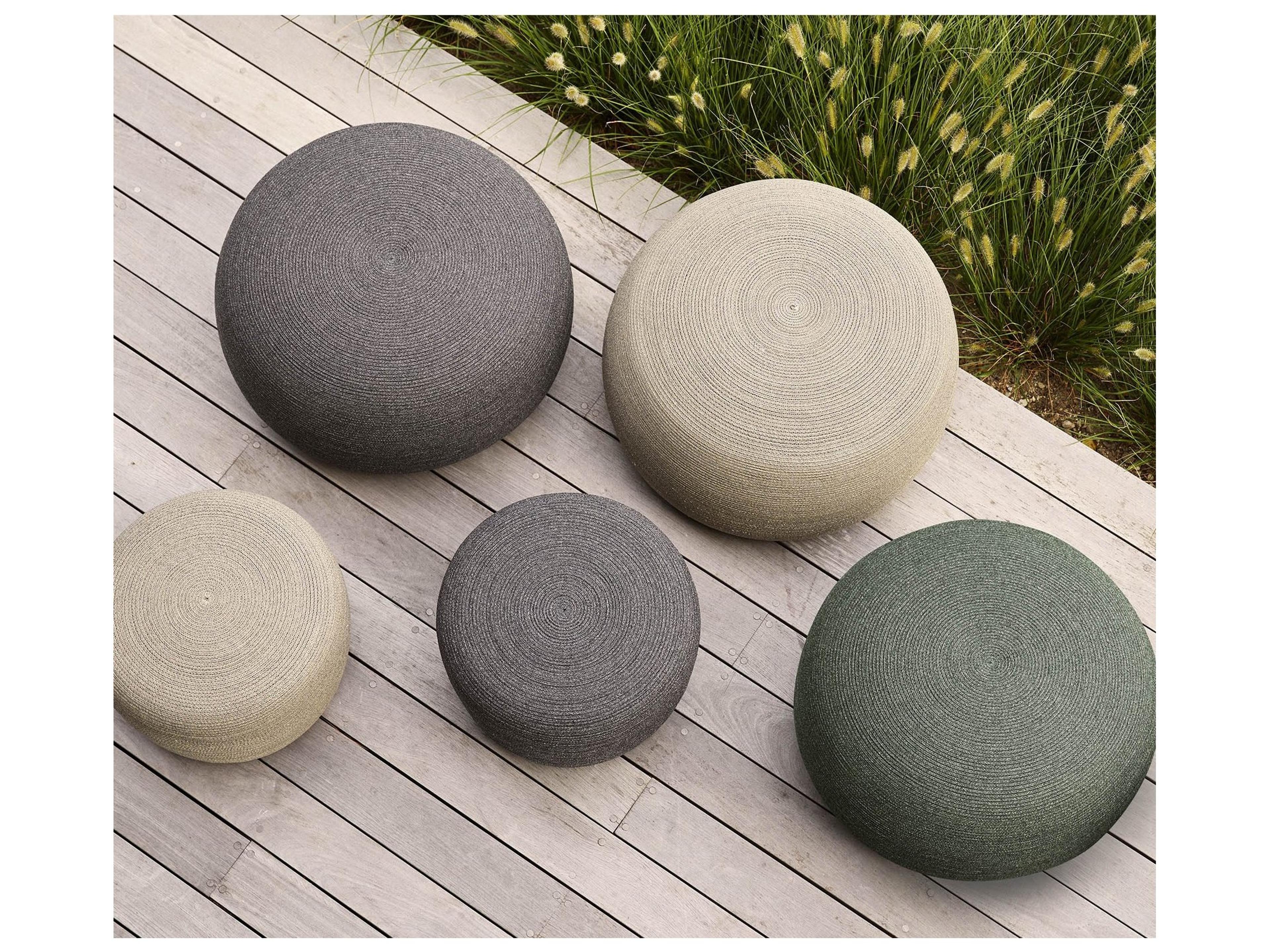 Cane Line Outdoor Circle Soft Rope Large Footstool