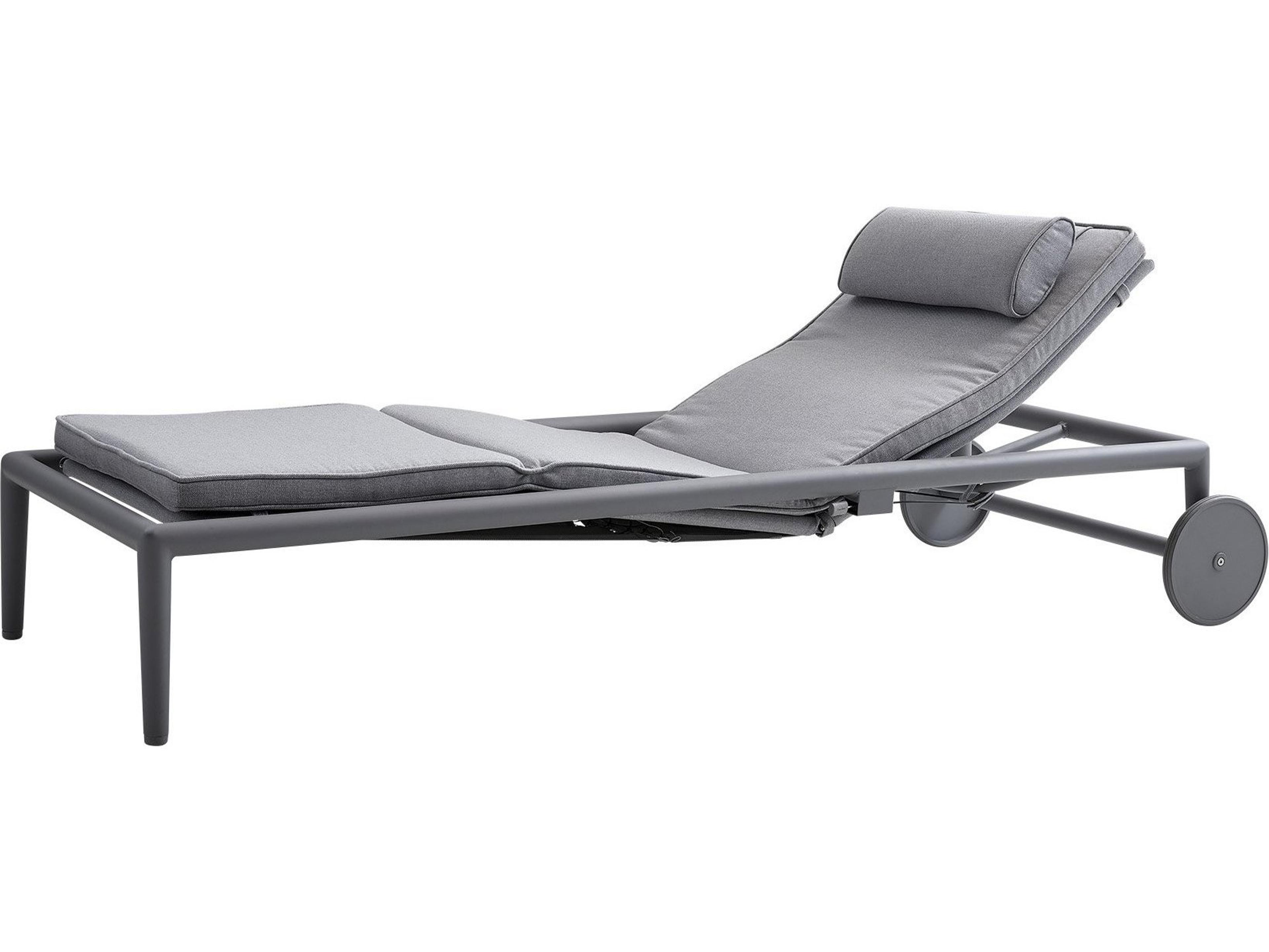 Conic Aluminum Cushion Sun Chaise Lounge with Gas Spring