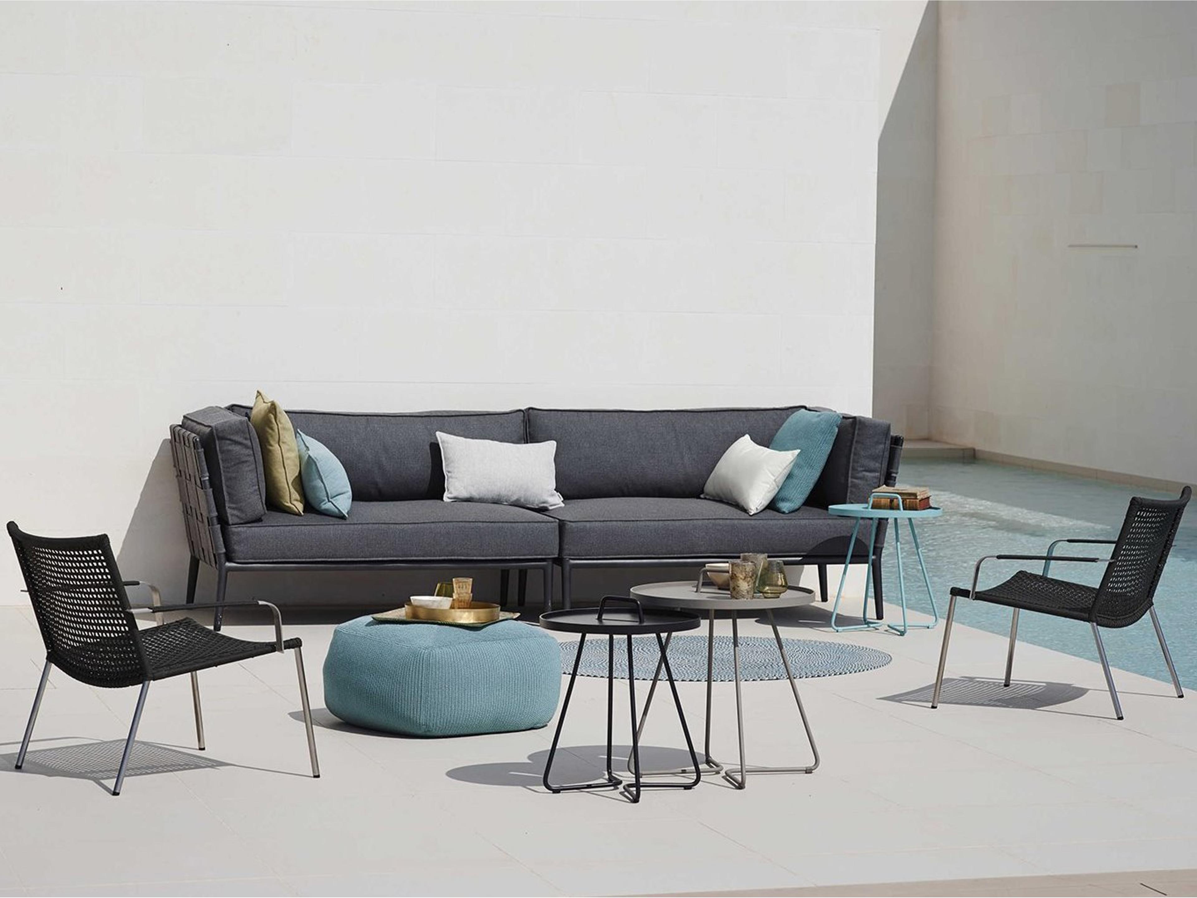 Conic Aluminum Cushion Sectional Lounge Set