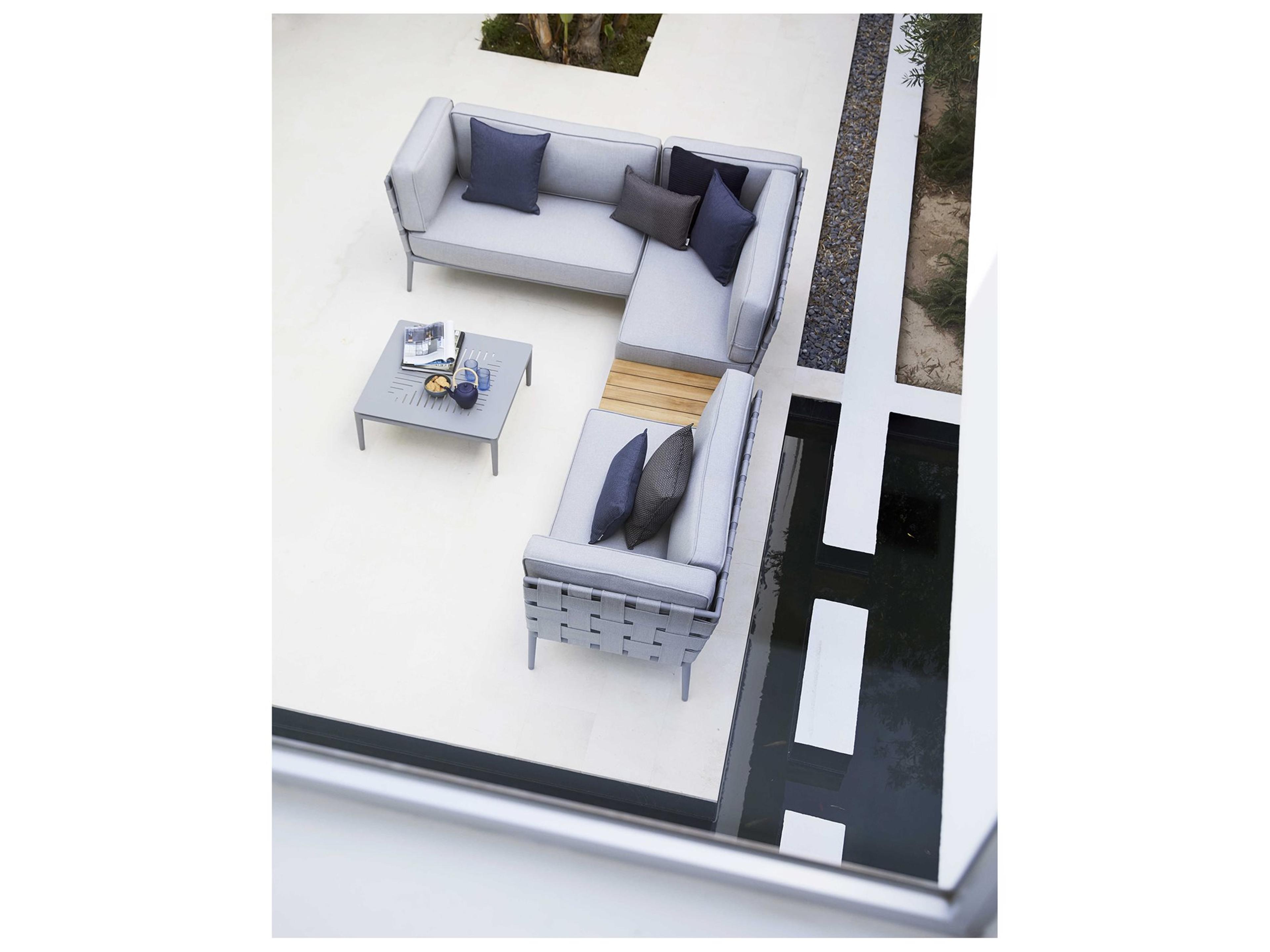 Conic Aluminum Cushion Sectional Lounge Set