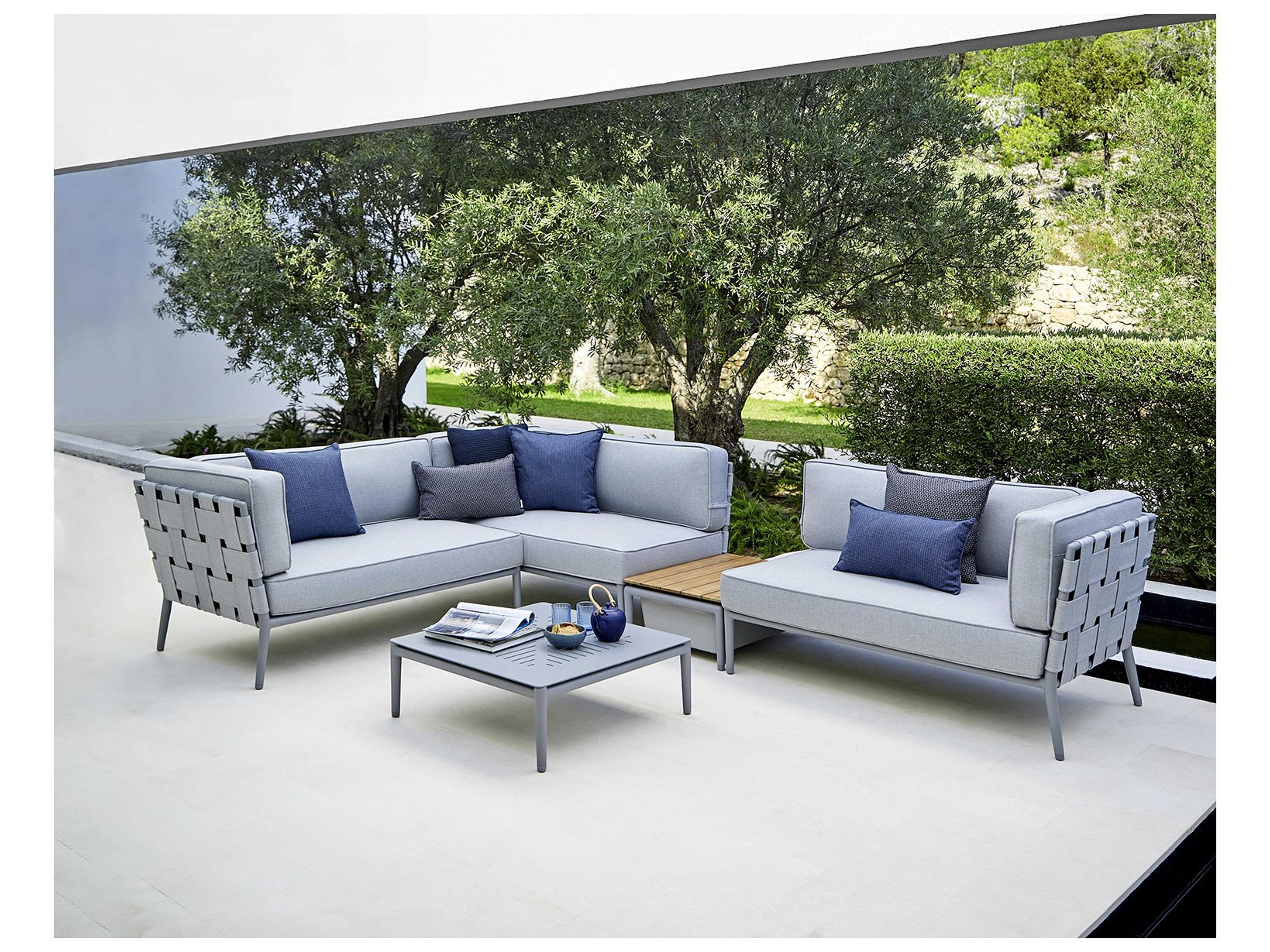 Conic Aluminum Cushion Sectional Lounge Set