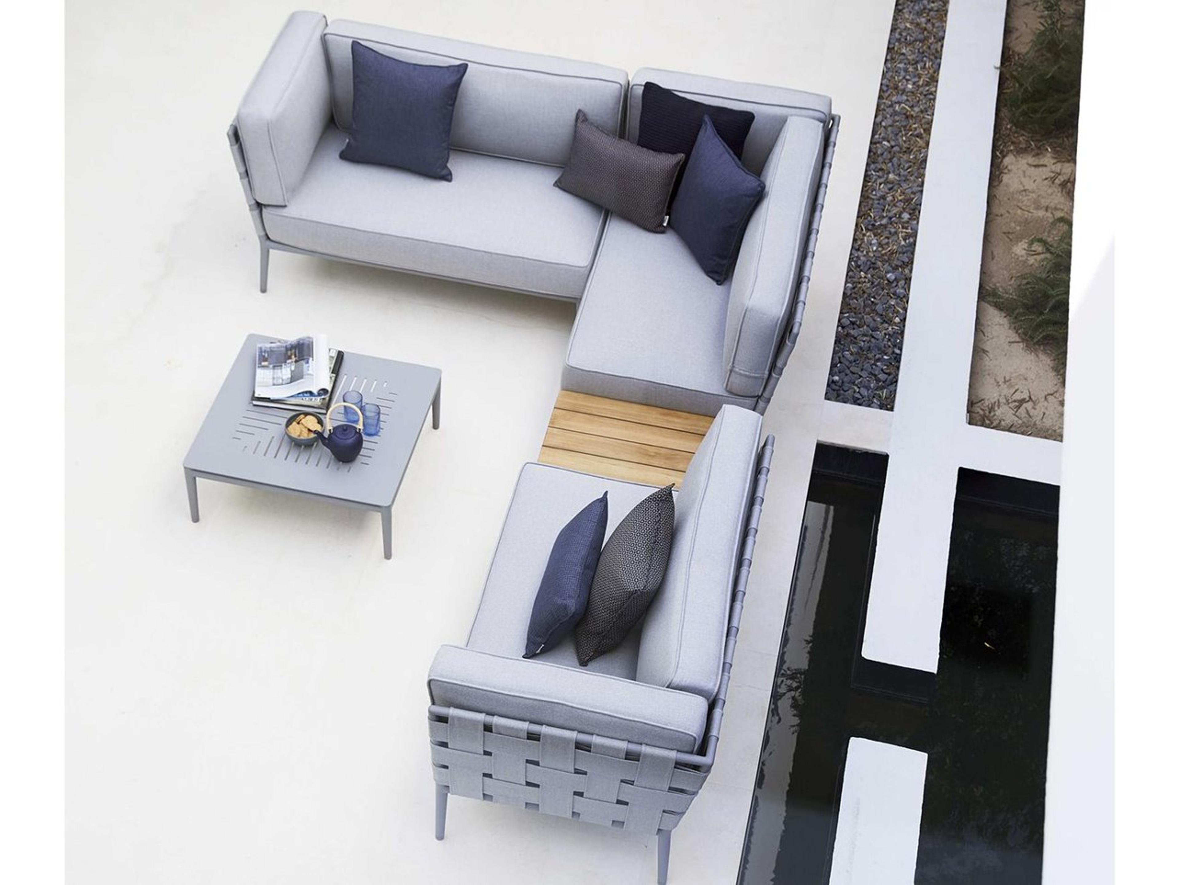 Conic Aluminum Cushion Sectional Lounge Set