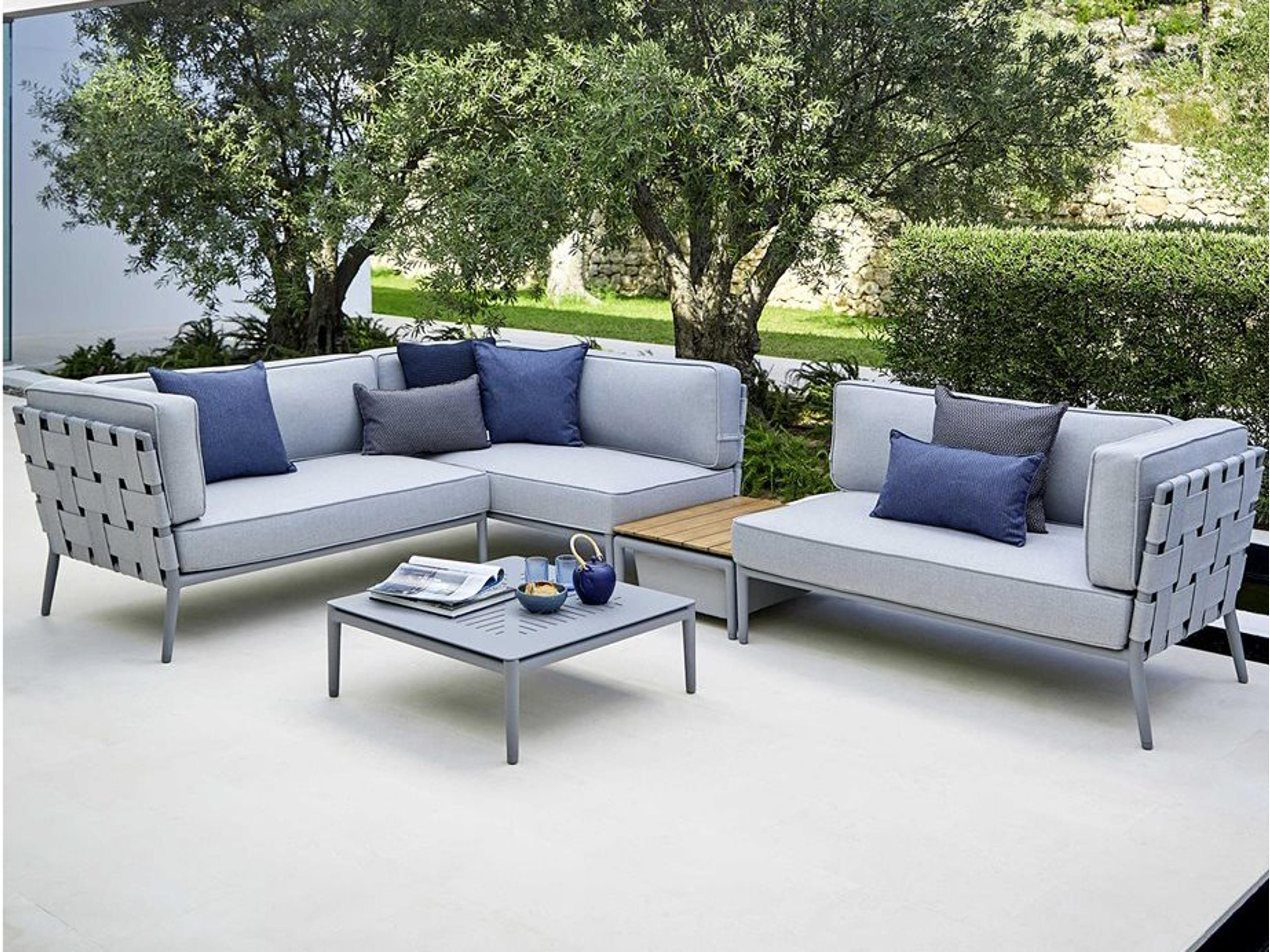 Conic Aluminum Cushion Sectional Lounge Set