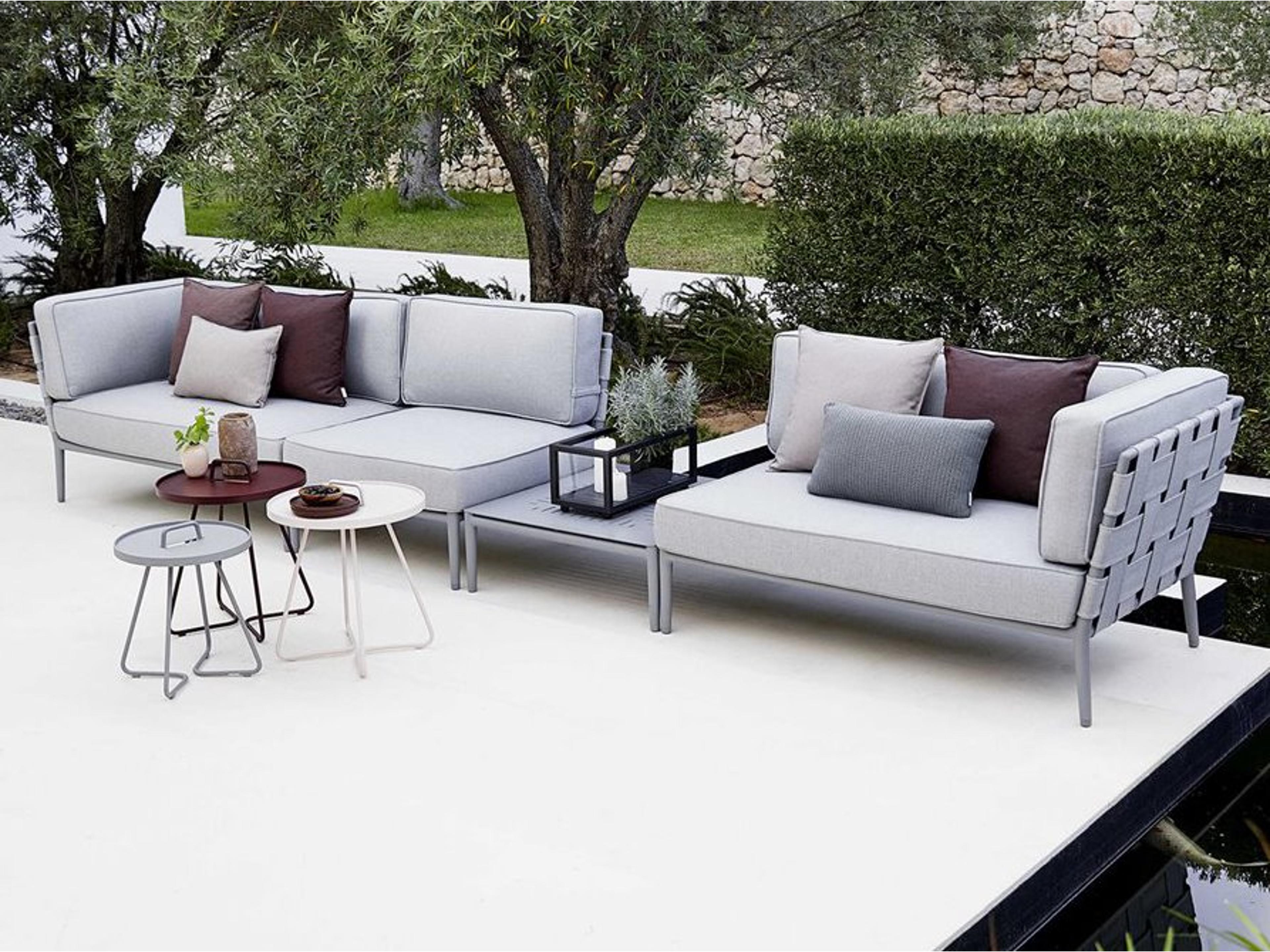 Conic Aluminum Cushion Sectional Lounge Set