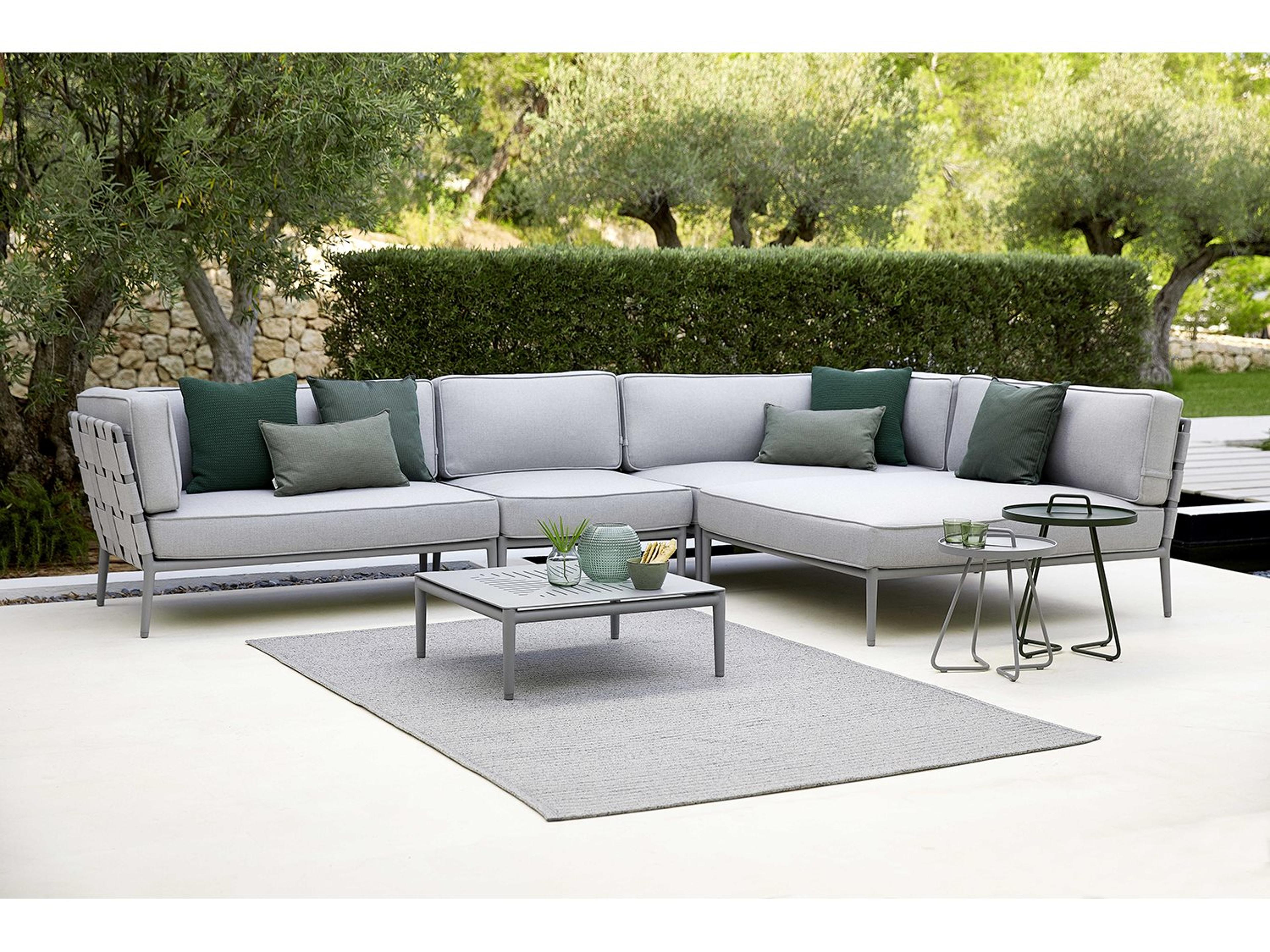 Conic Aluminum Cushion Sectional Lounge Set