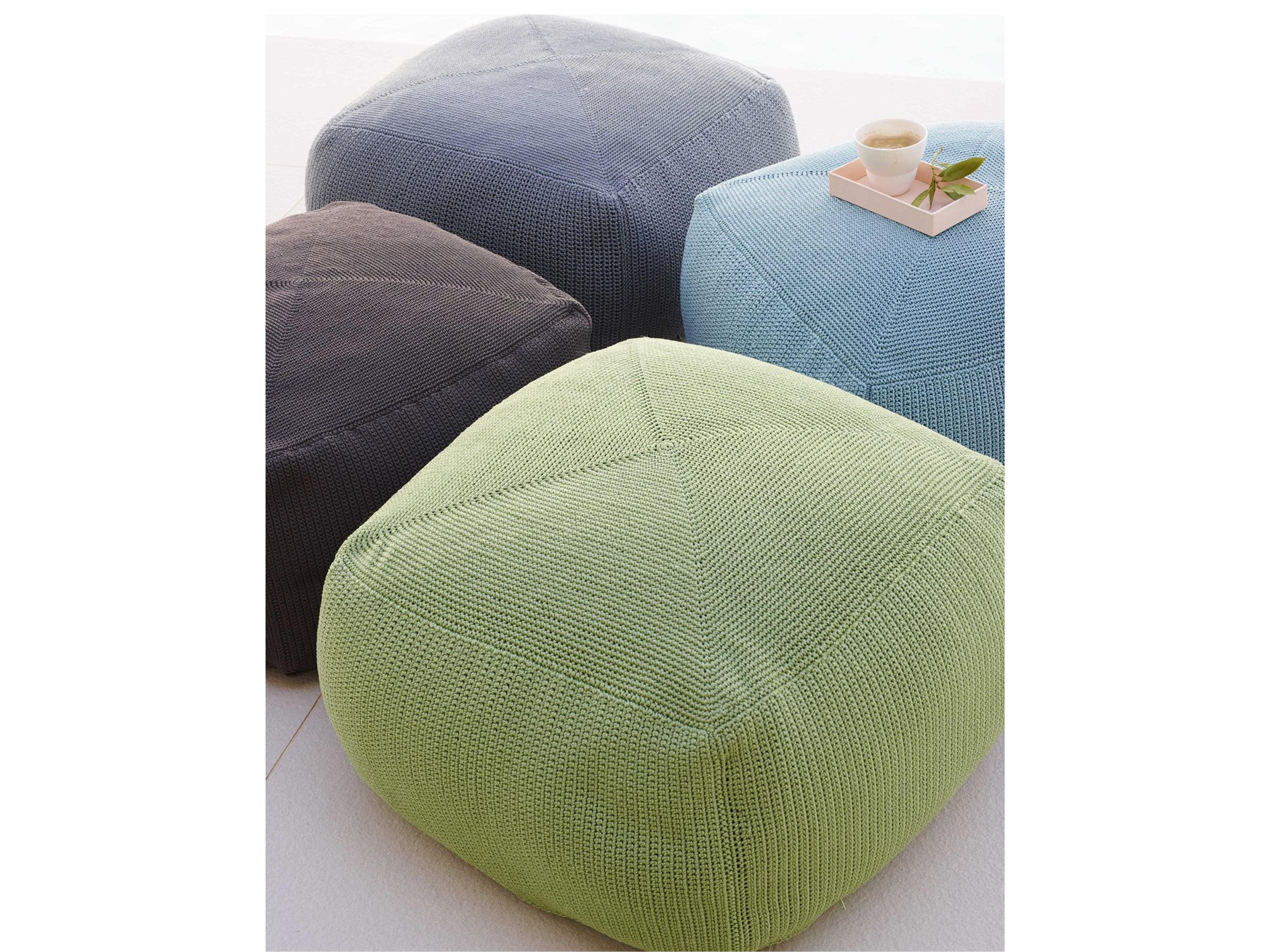 Cane-line Outdoor Divine Footstool Hand-Crocheted Pouf