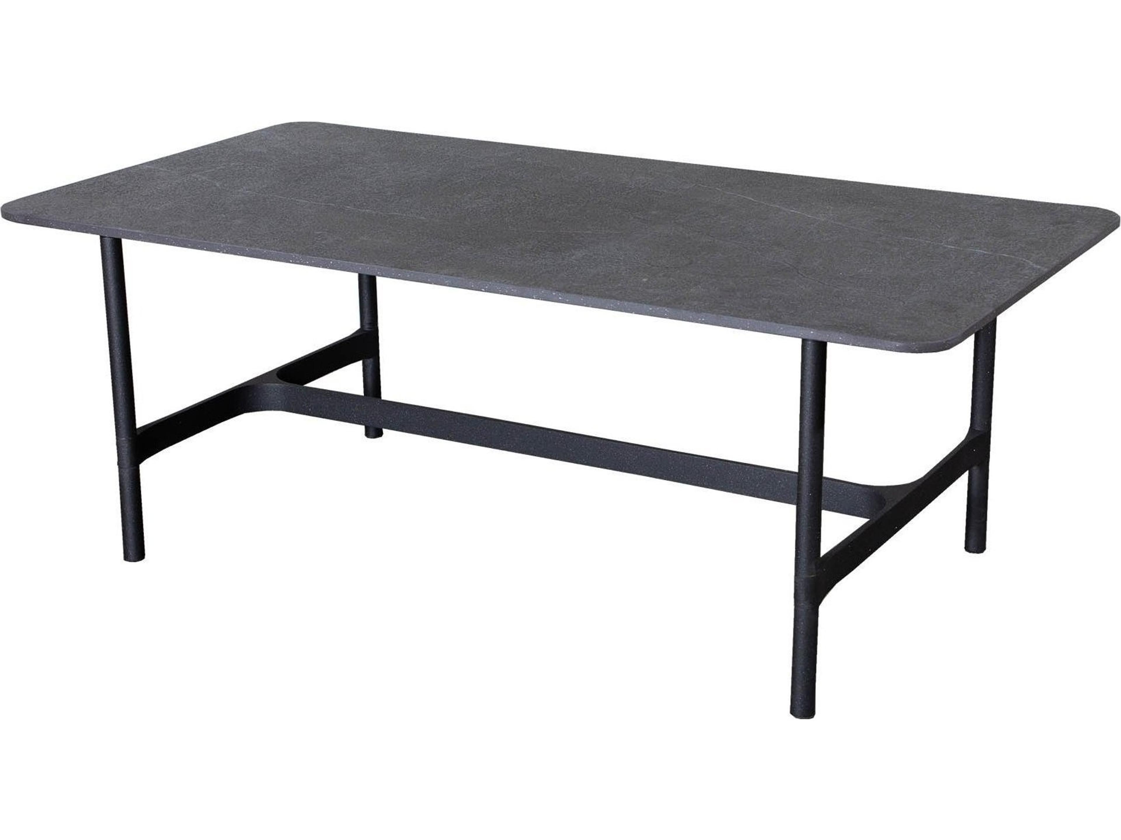 Twist Rectangular Coffee Table Aluminum and Ceramic