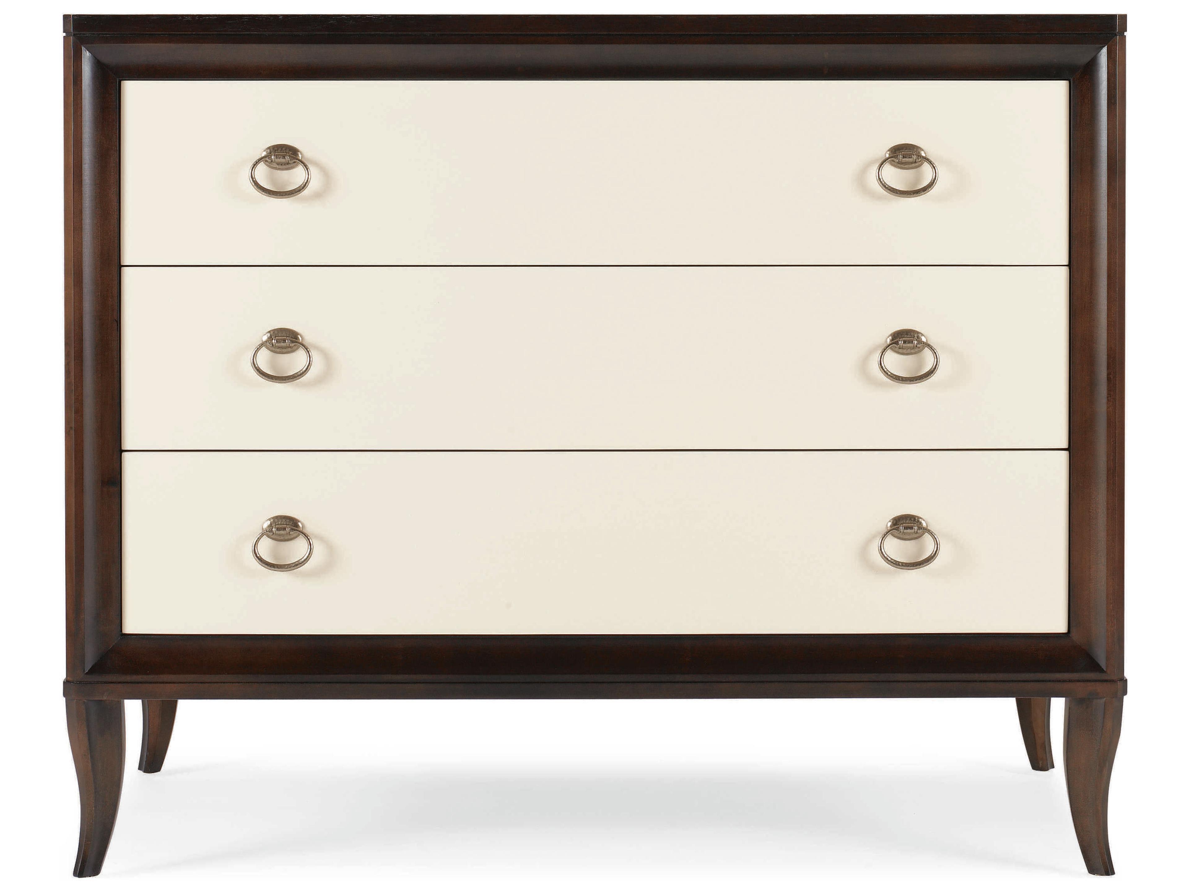 Tribeca 3-Drawers Cream Brown Maple Wood Accent Chest