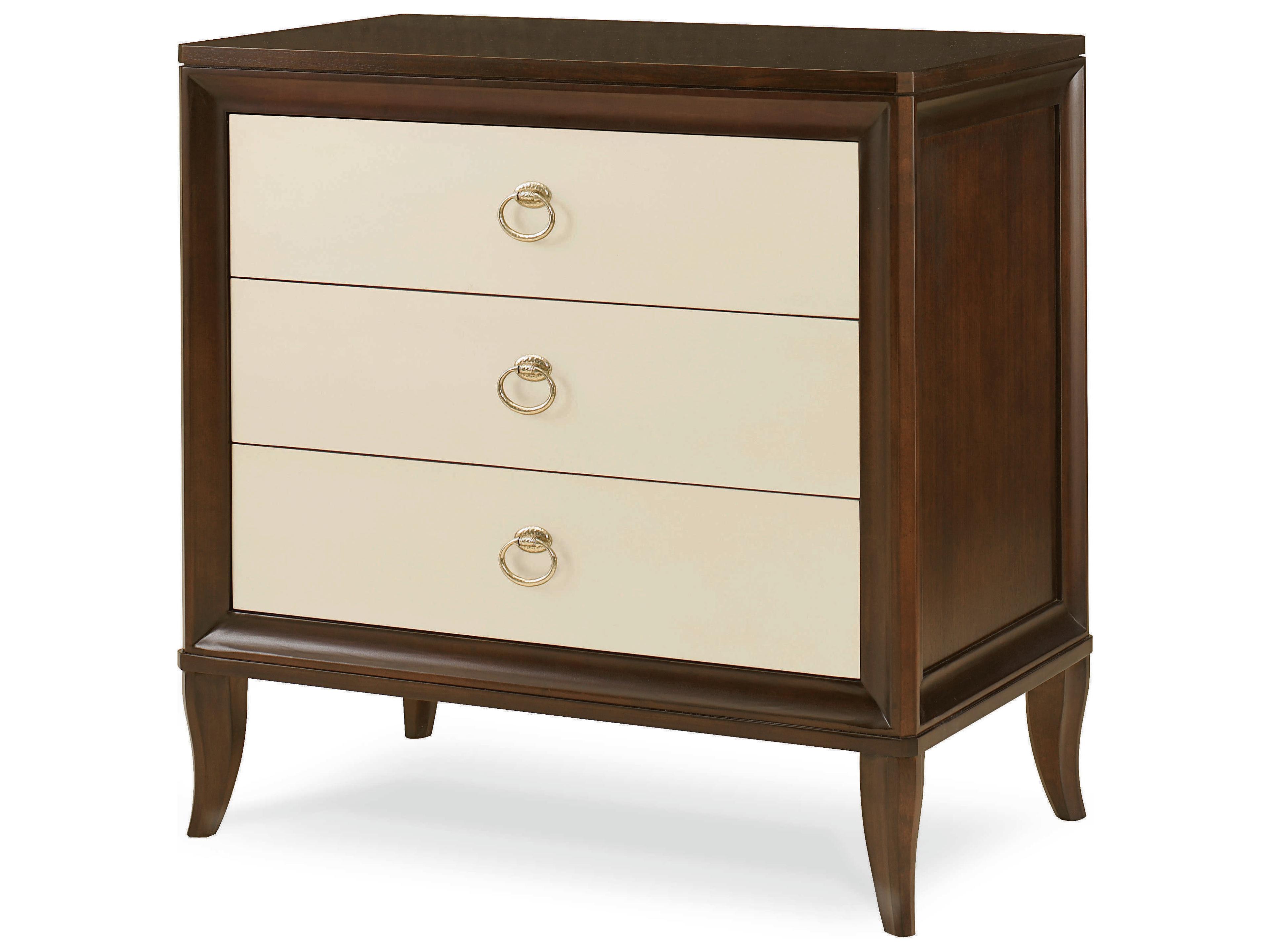 Tribeca 3-Drawers Brown Maple Wood Nightstand