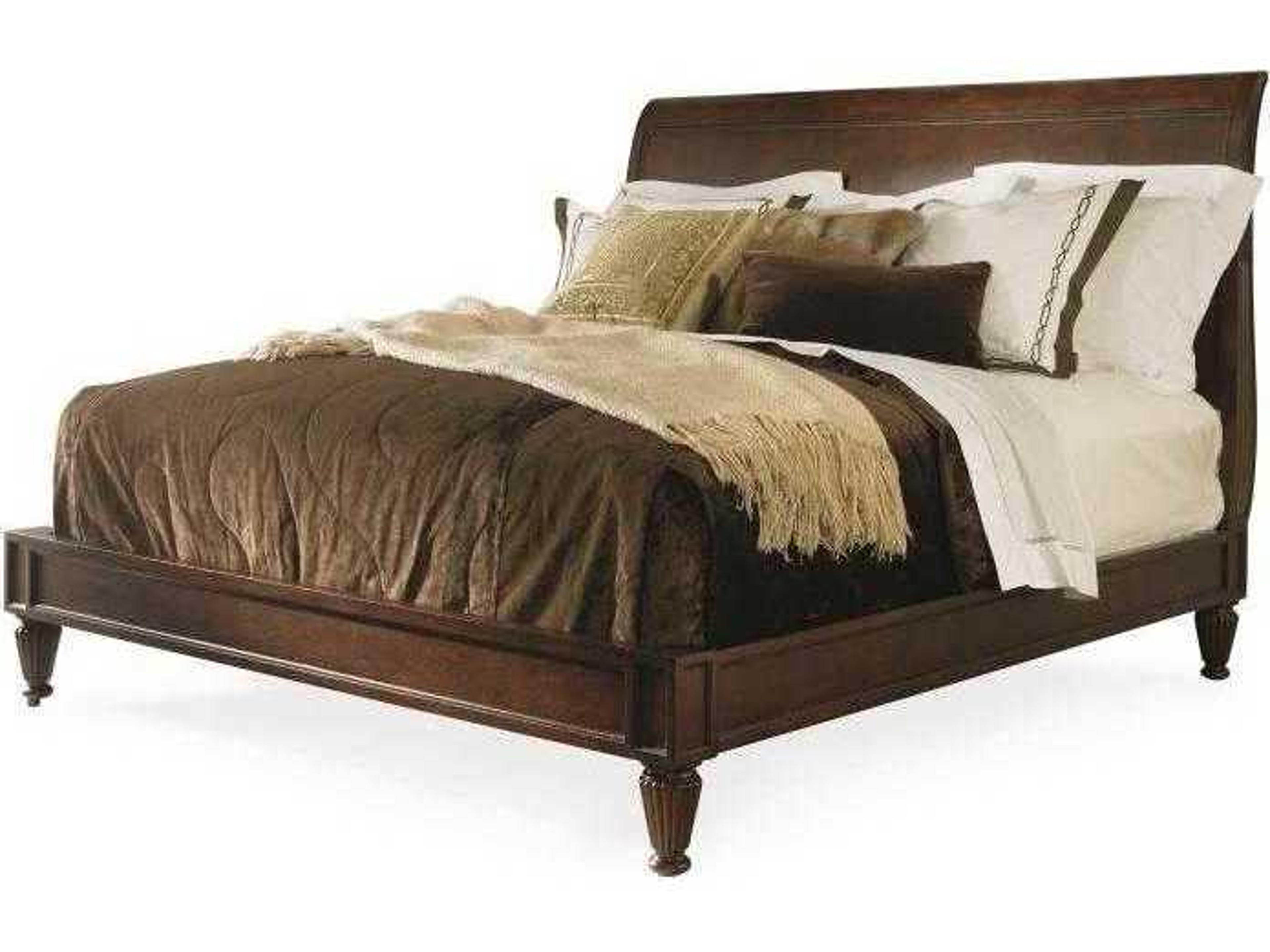 Chelsea Club Cognac Brown Mahogany Wood King Platform Bed