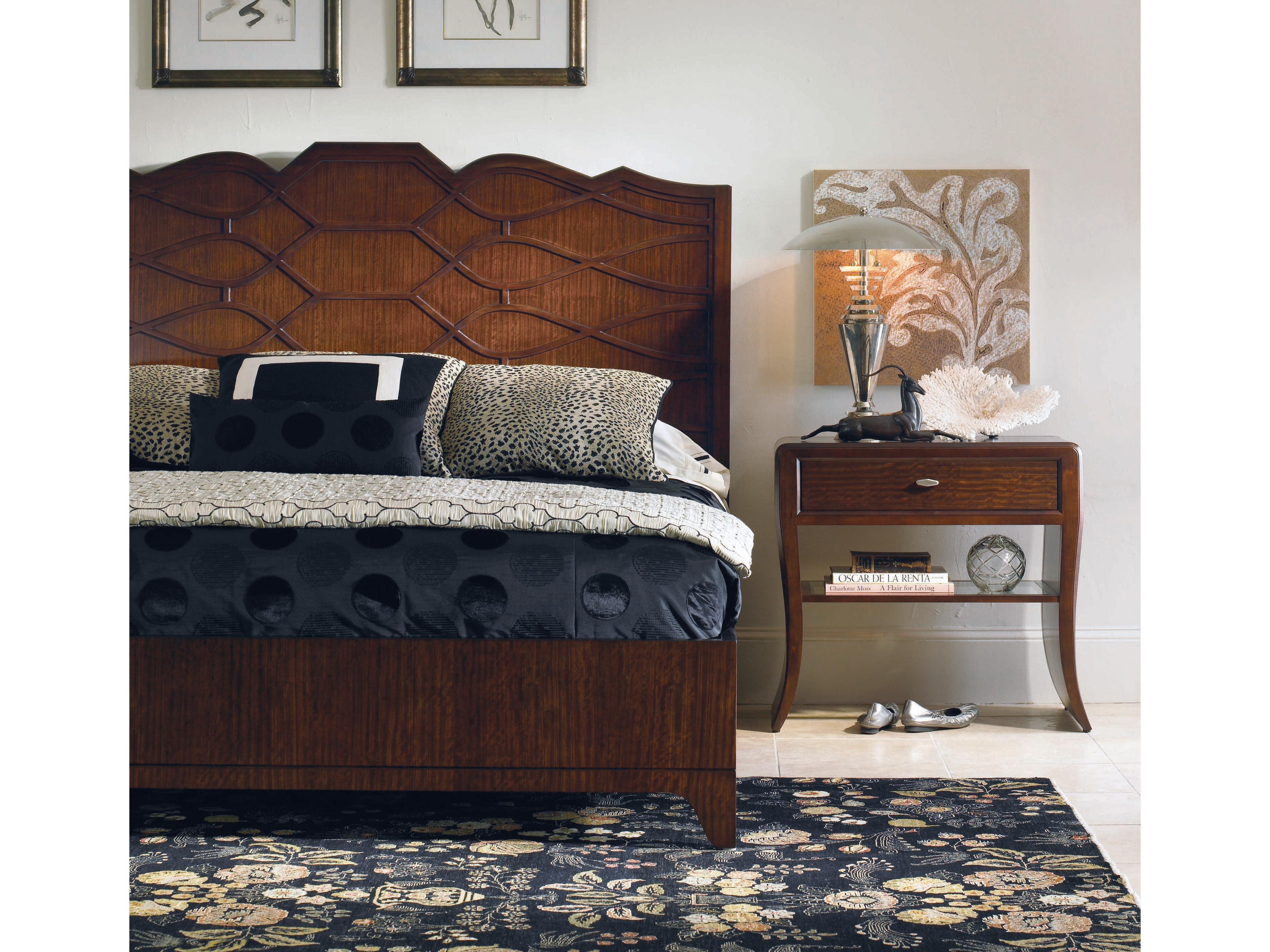 Century Furniture Paragon Club Brown Mahogany Wood King Platform Bed