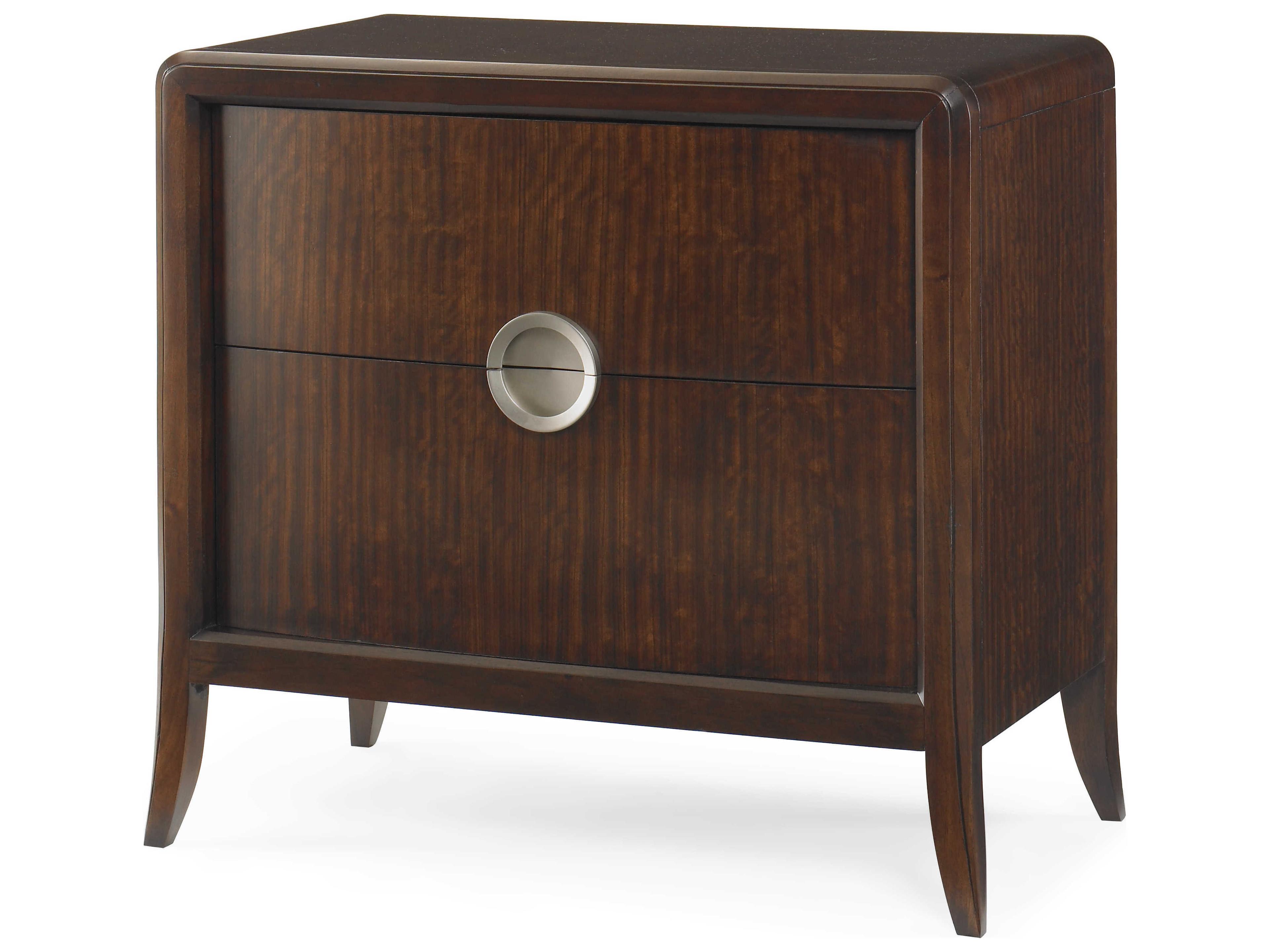 Paragon Club 2-Drawers Brown Mahogany Wood Nightstand