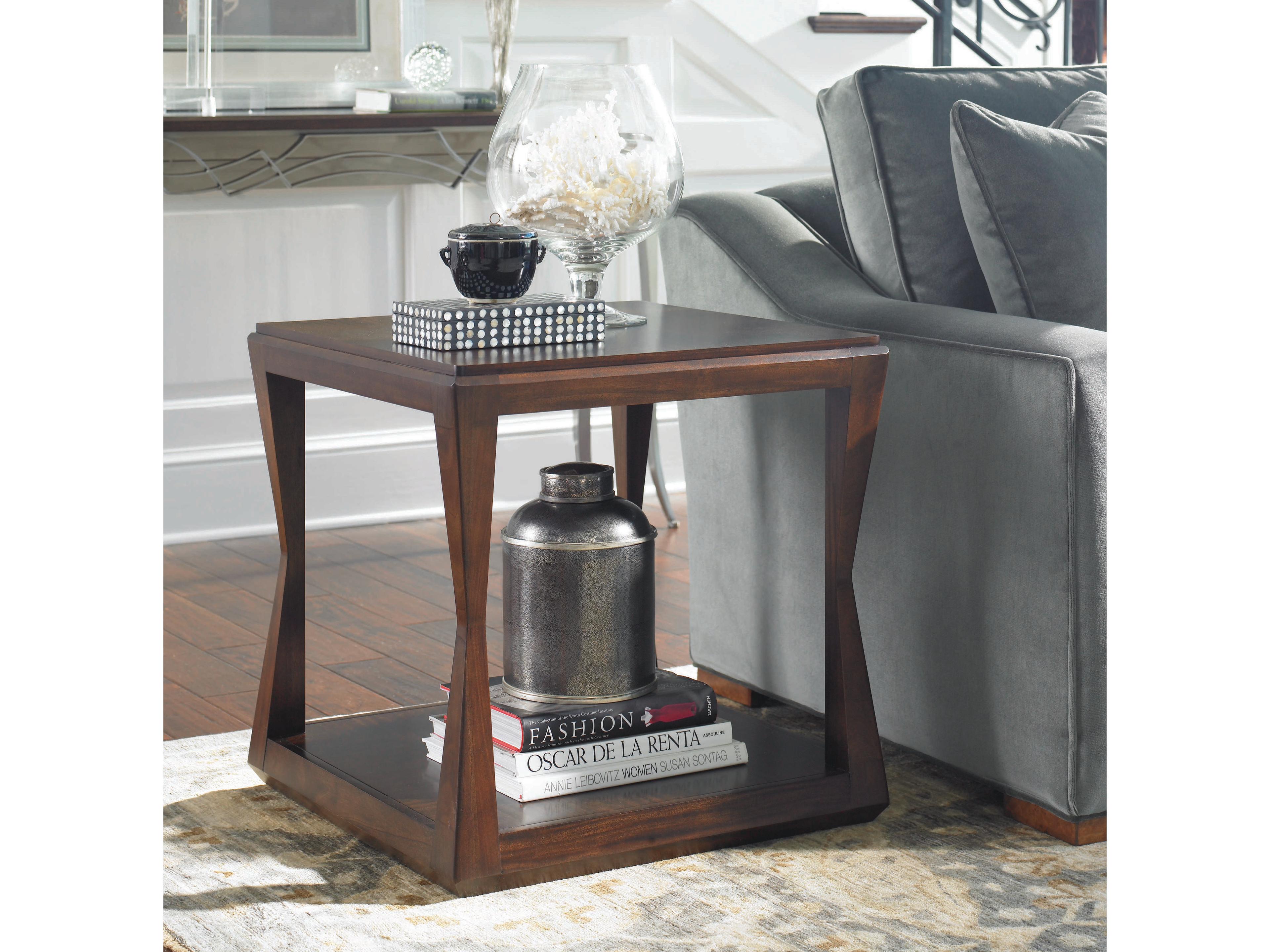 Century Furniture Paragon Club Square Wood End Table